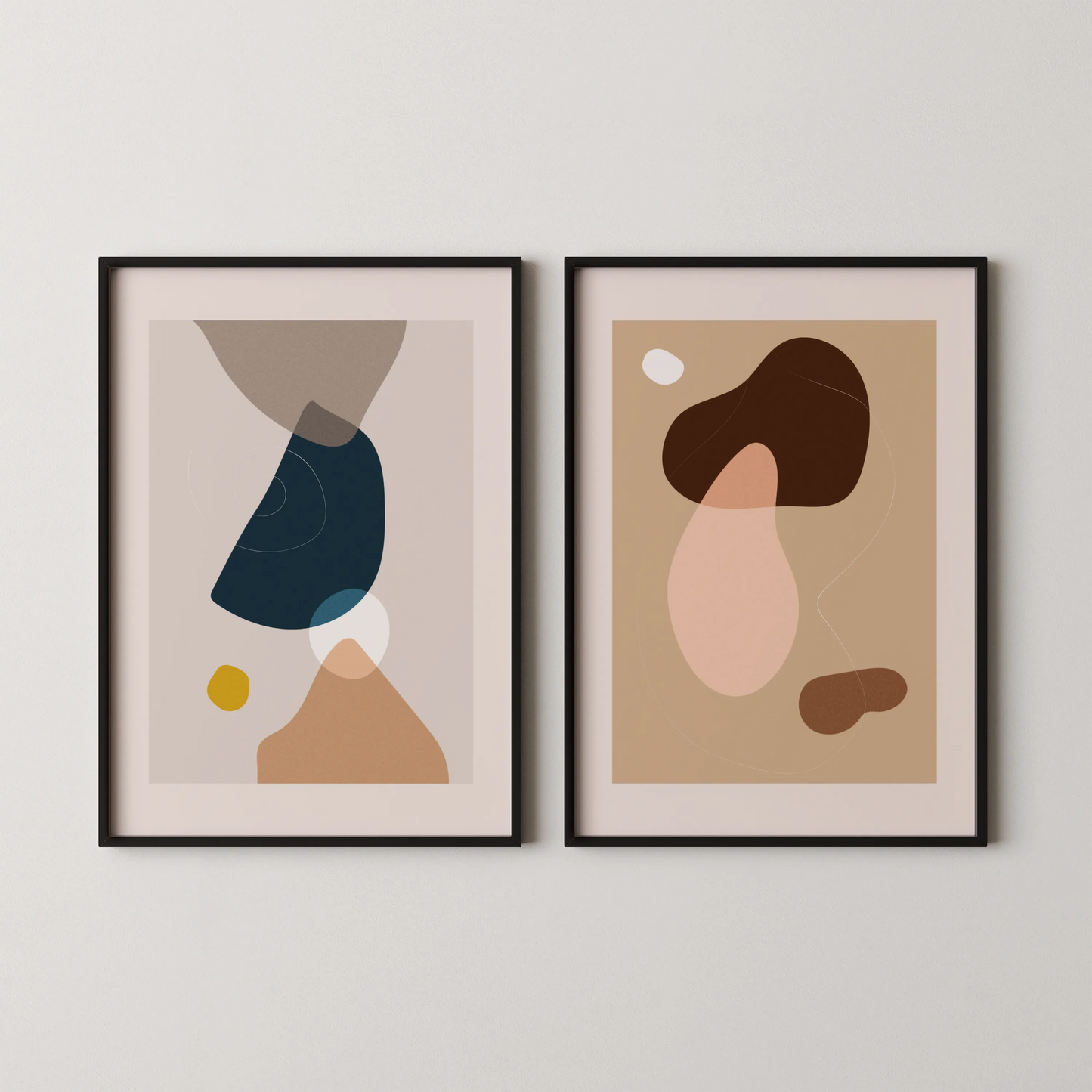 Modern Abstract I, Set of 2, Mid Century Aesthetic Wall Art