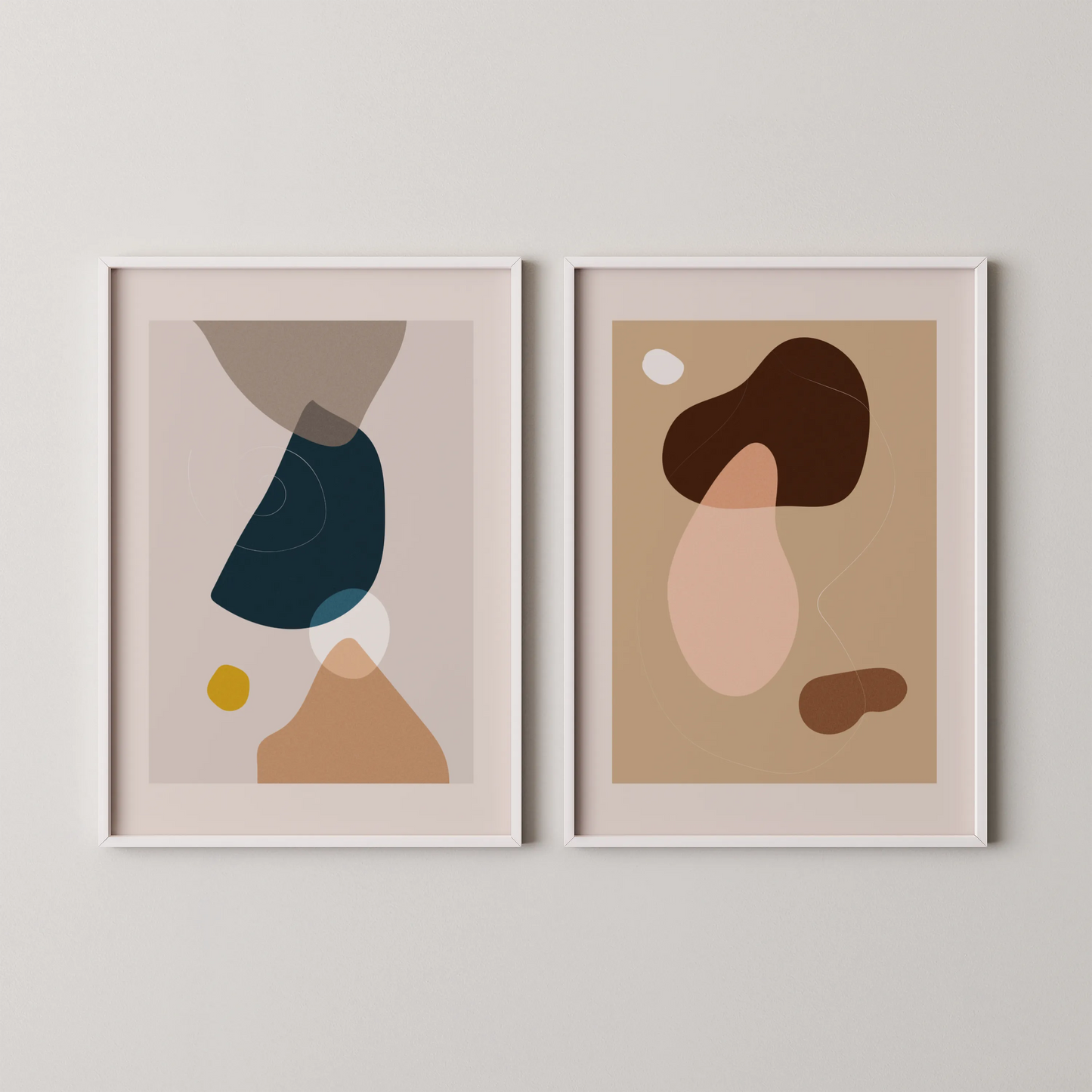 Modern Abstract I, Set of 2, Mid Century Aesthetic Wall Art