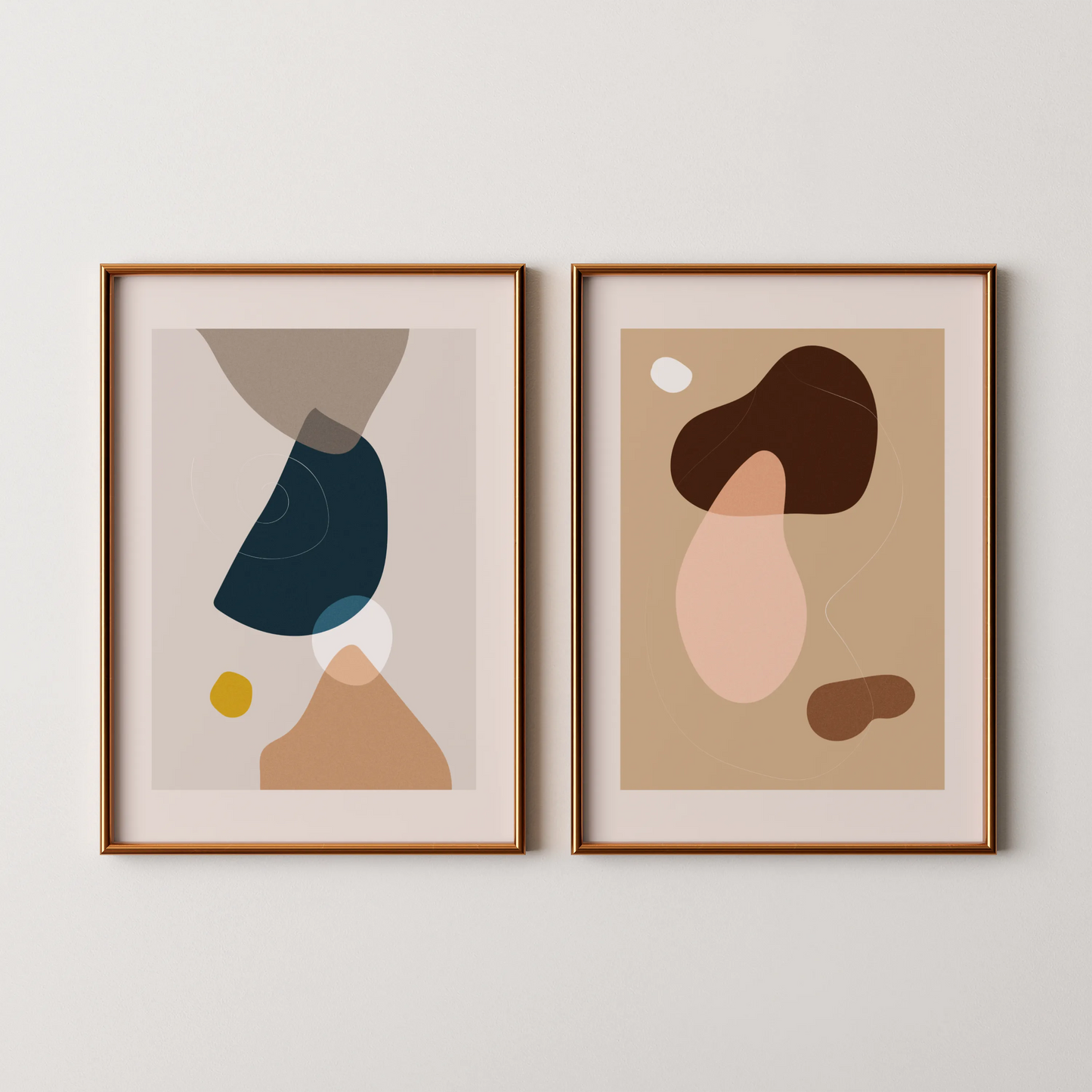 Modern Abstract I, Set of 2, Mid Century Aesthetic Wall Art