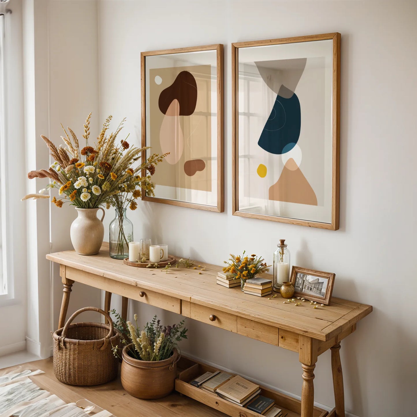 Modern Abstract I, Set of 2, Mid Century Aesthetic Wall Art