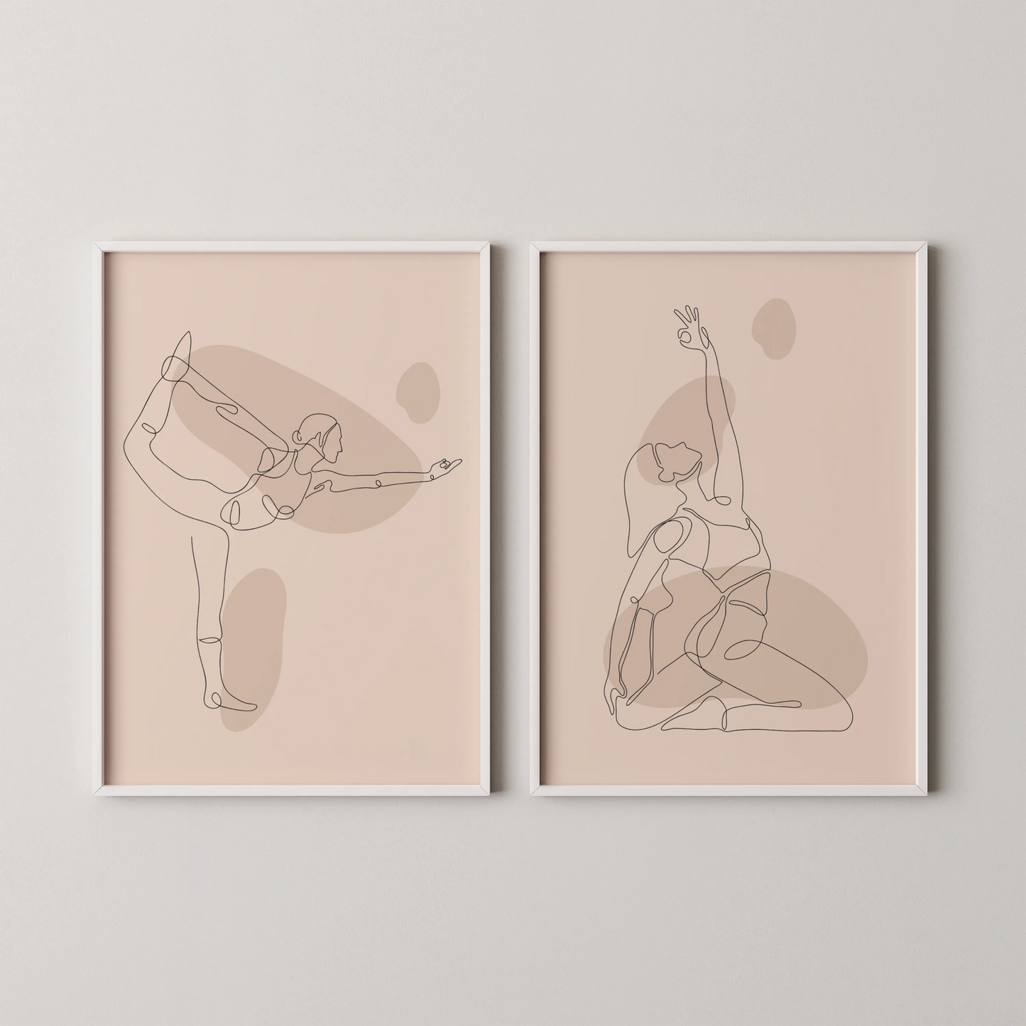 Modern Line Art, Set of 2, Mid Century Aesthetic Wall Art