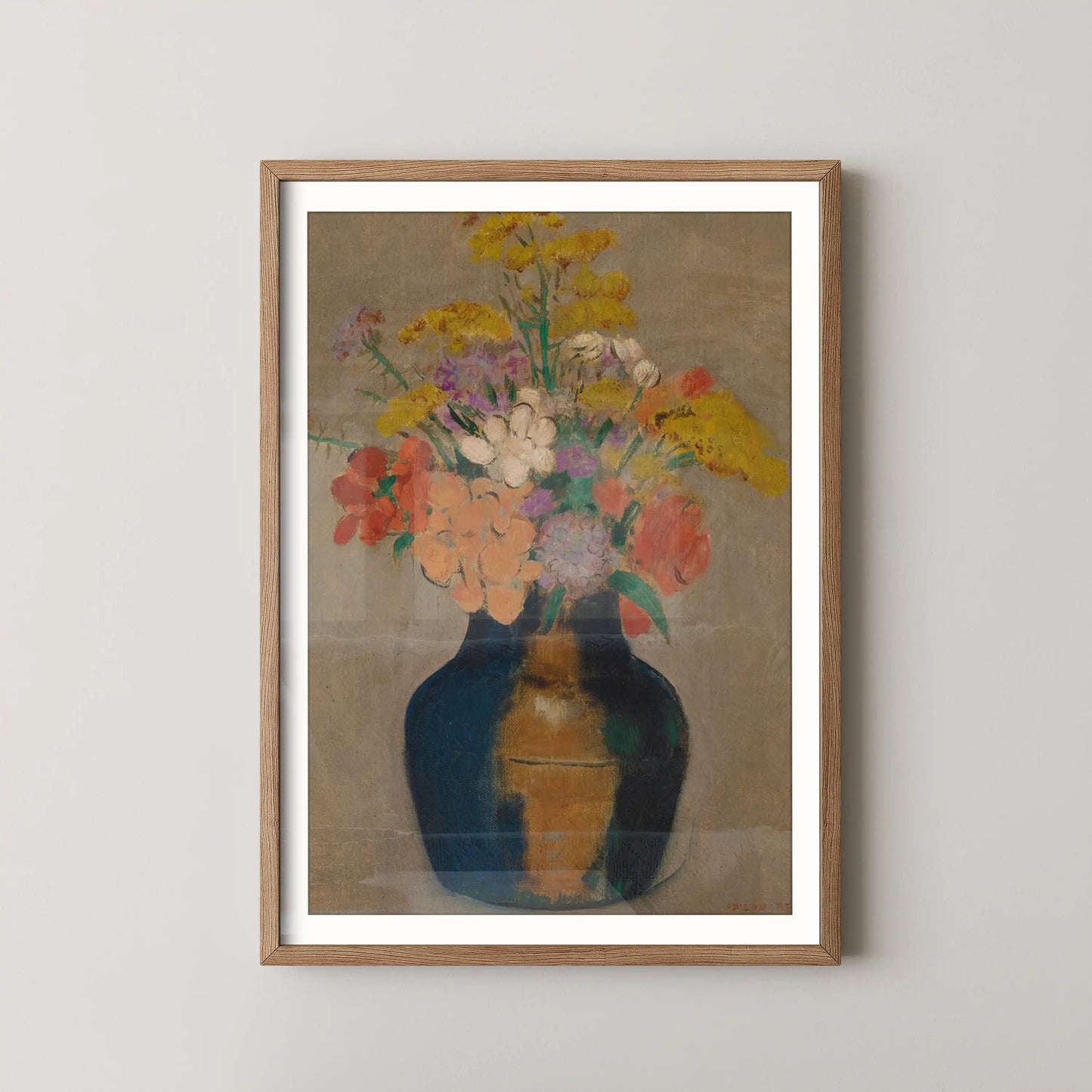 Bouquet of flowers in a vase by Odilon Redon