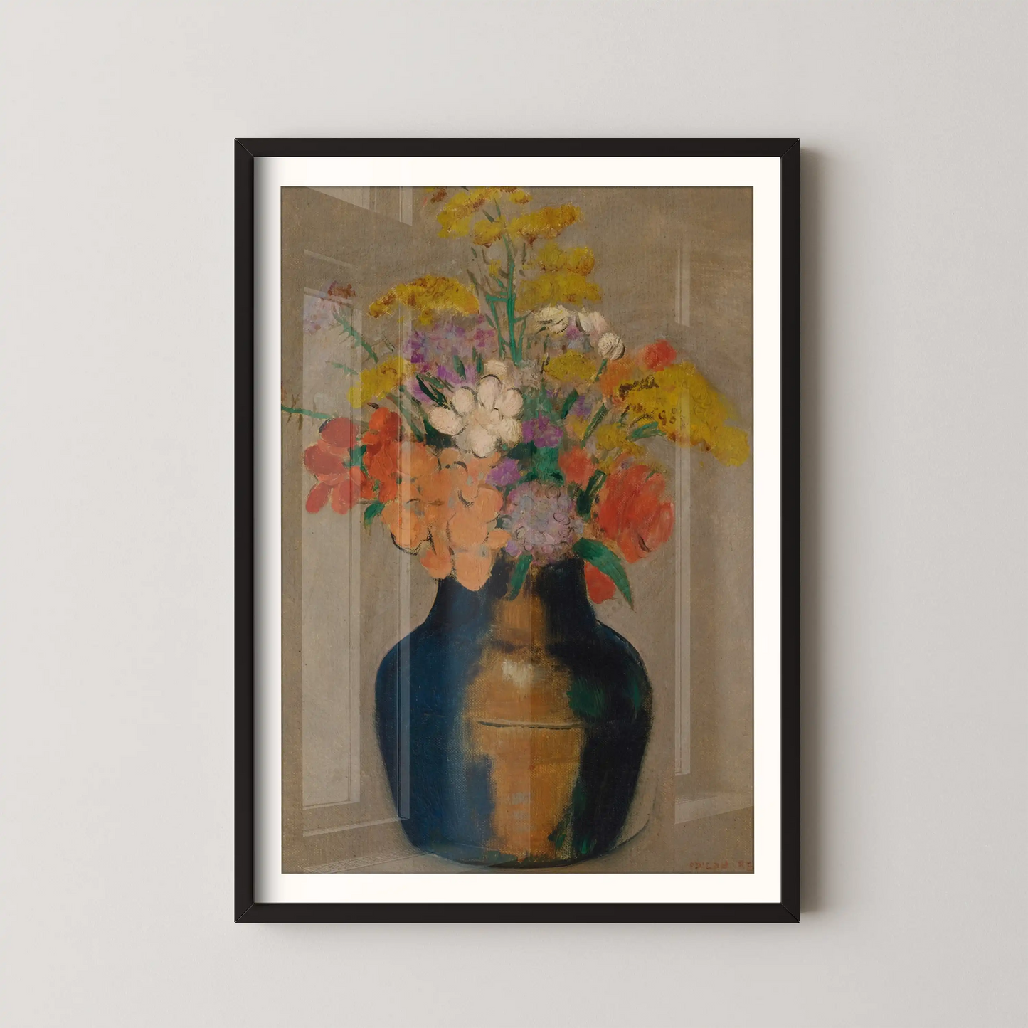 Bouquet of flowers in a vase by Odilon Redon