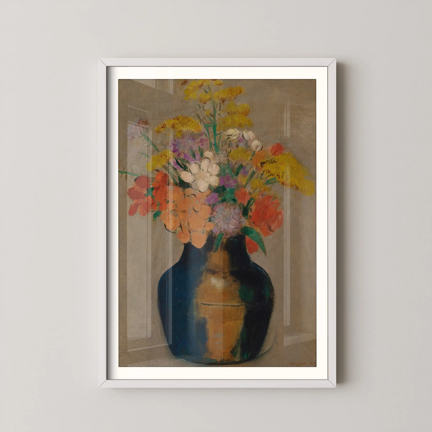 Bouquet of flowers in a vase by Odilon Redon