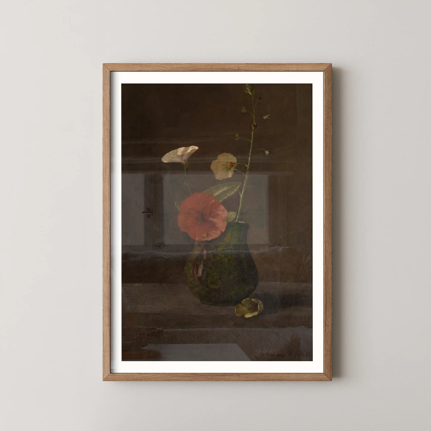 Flower still life in a green jug by Odilon Redon (1866-1868)