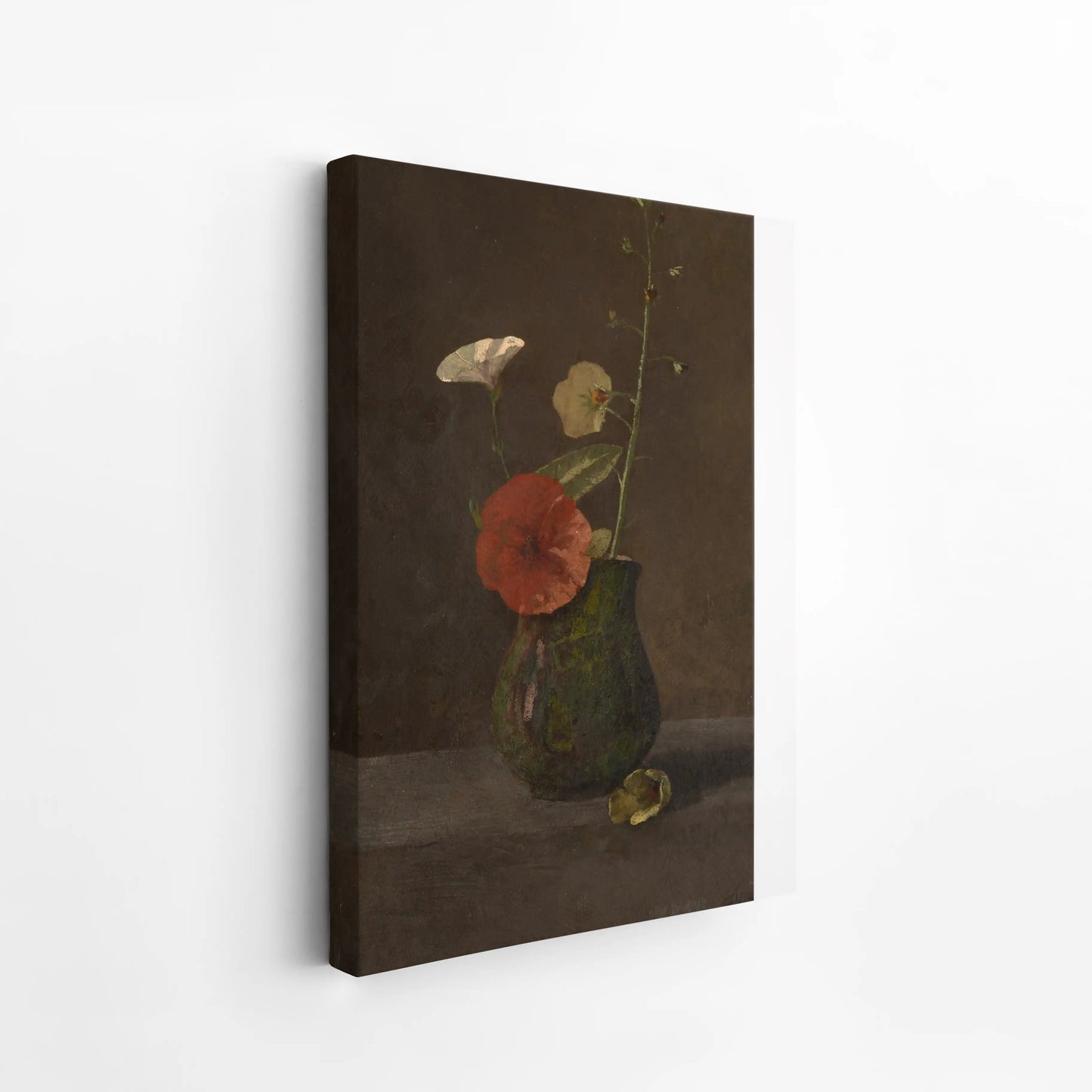 Flower still life in a green jug by Odilon Redon (1866-1868)