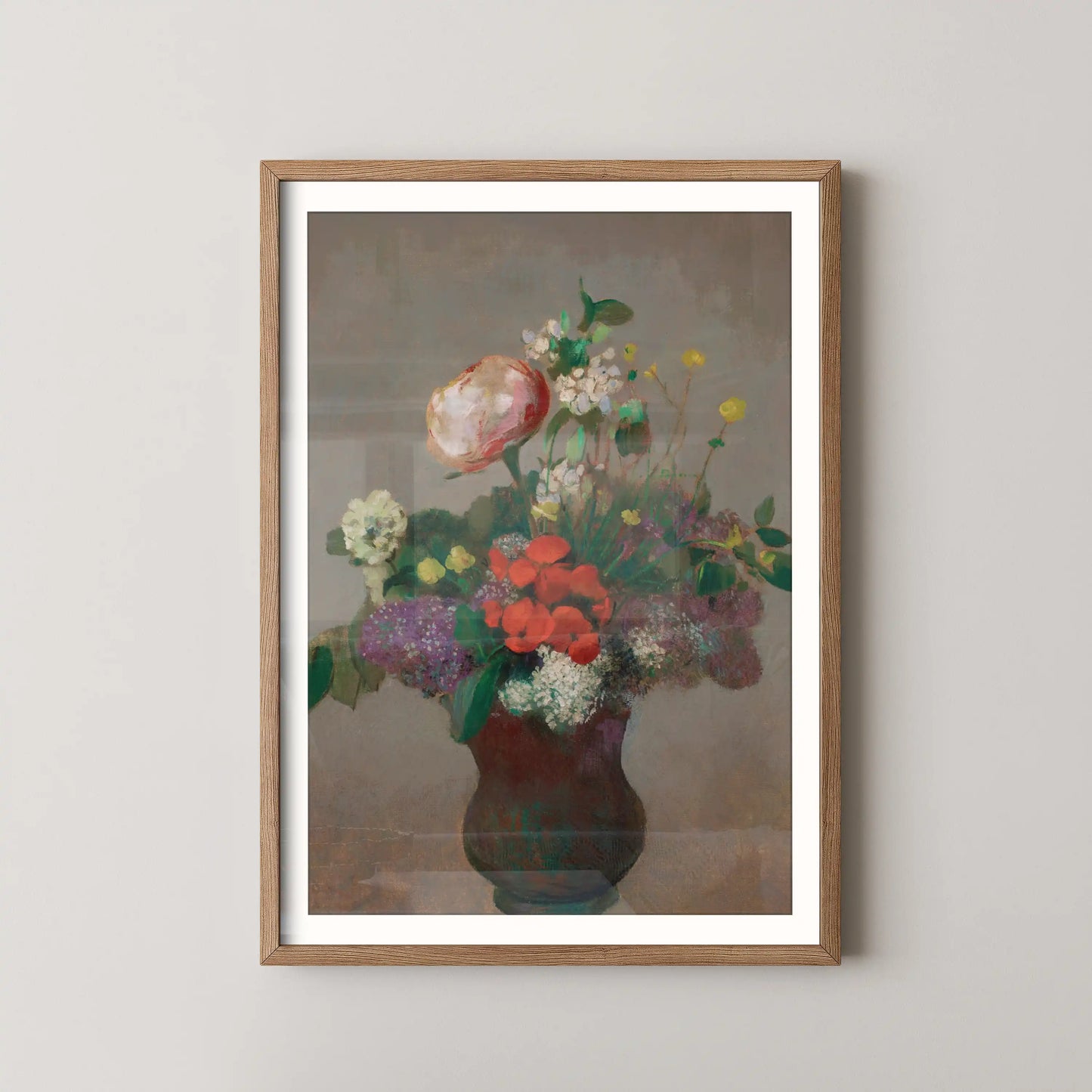 Peony, geranium and lilac by Odilon Redon