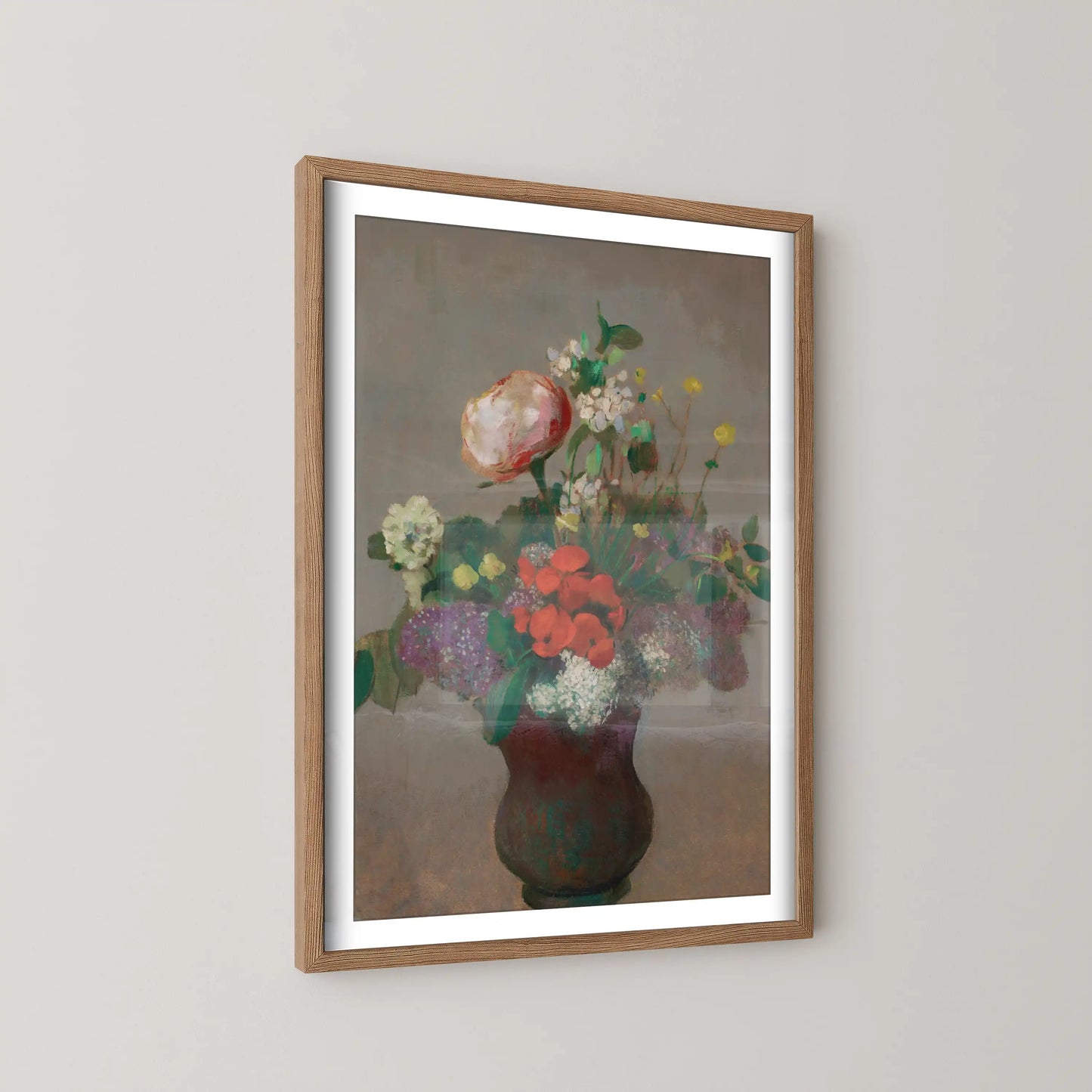 Peony, geranium and lilac by Odilon Redon