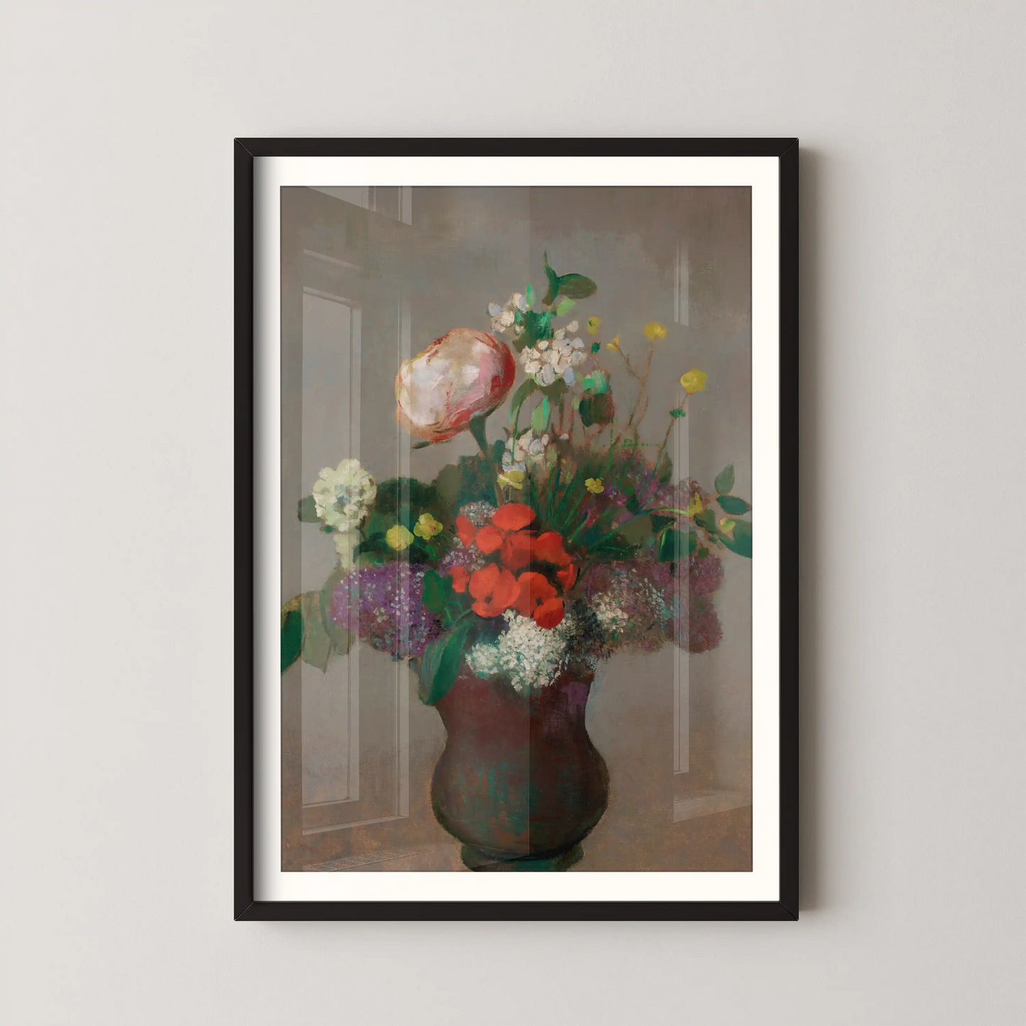 Peony, geranium and lilac by Odilon Redon