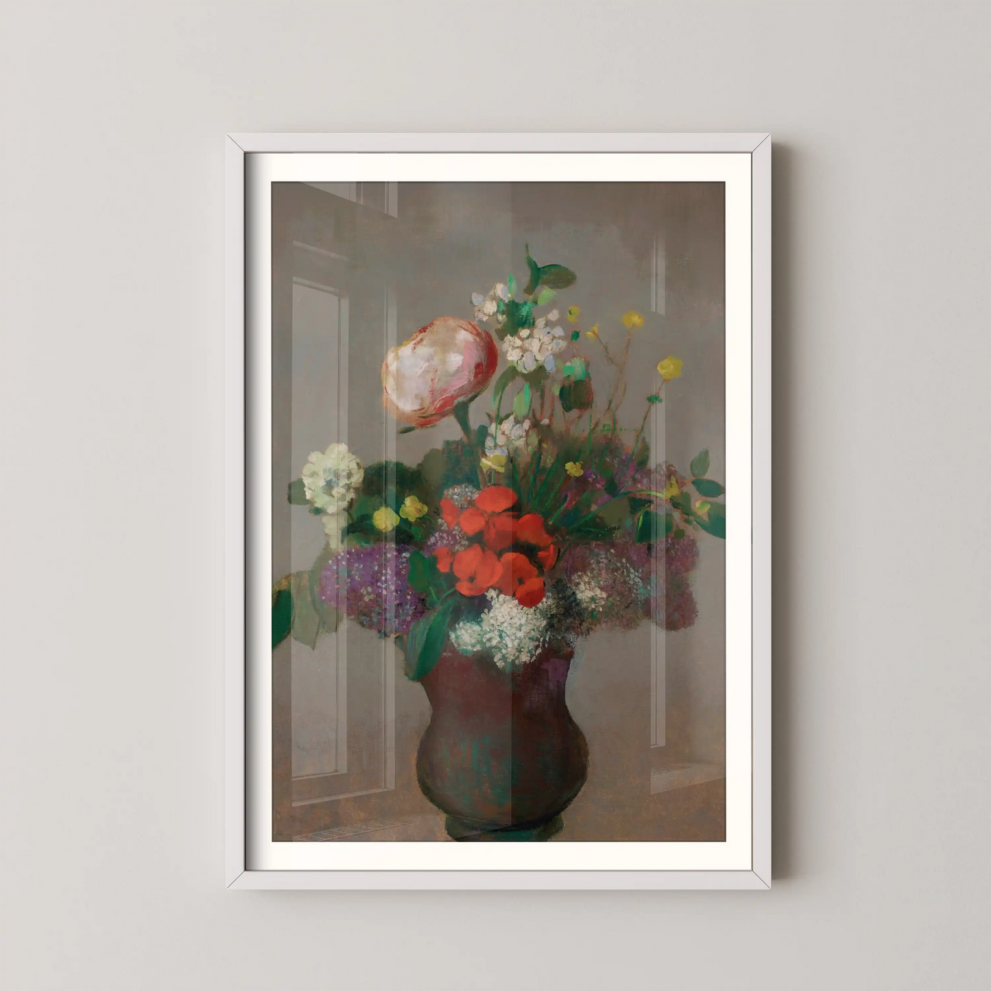 Peony, geranium and lilac by Odilon Redon