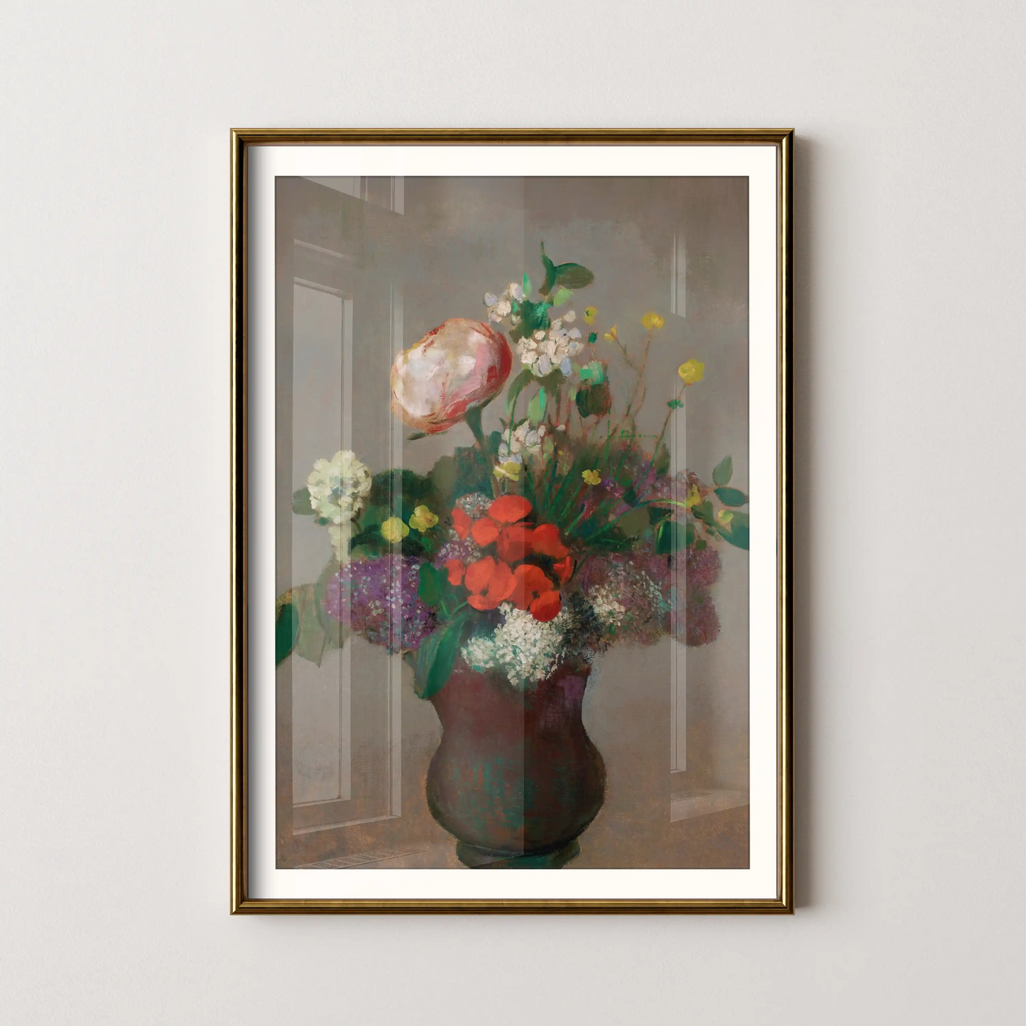 Peony, geranium and lilac by Odilon Redon