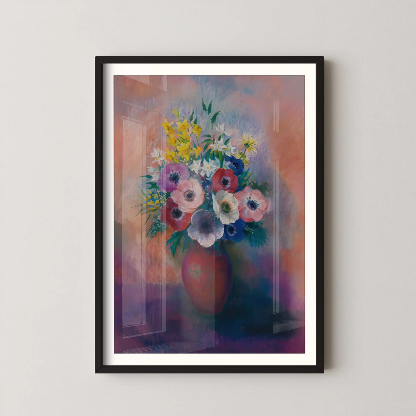 Vase of anemones by Odilon Redon