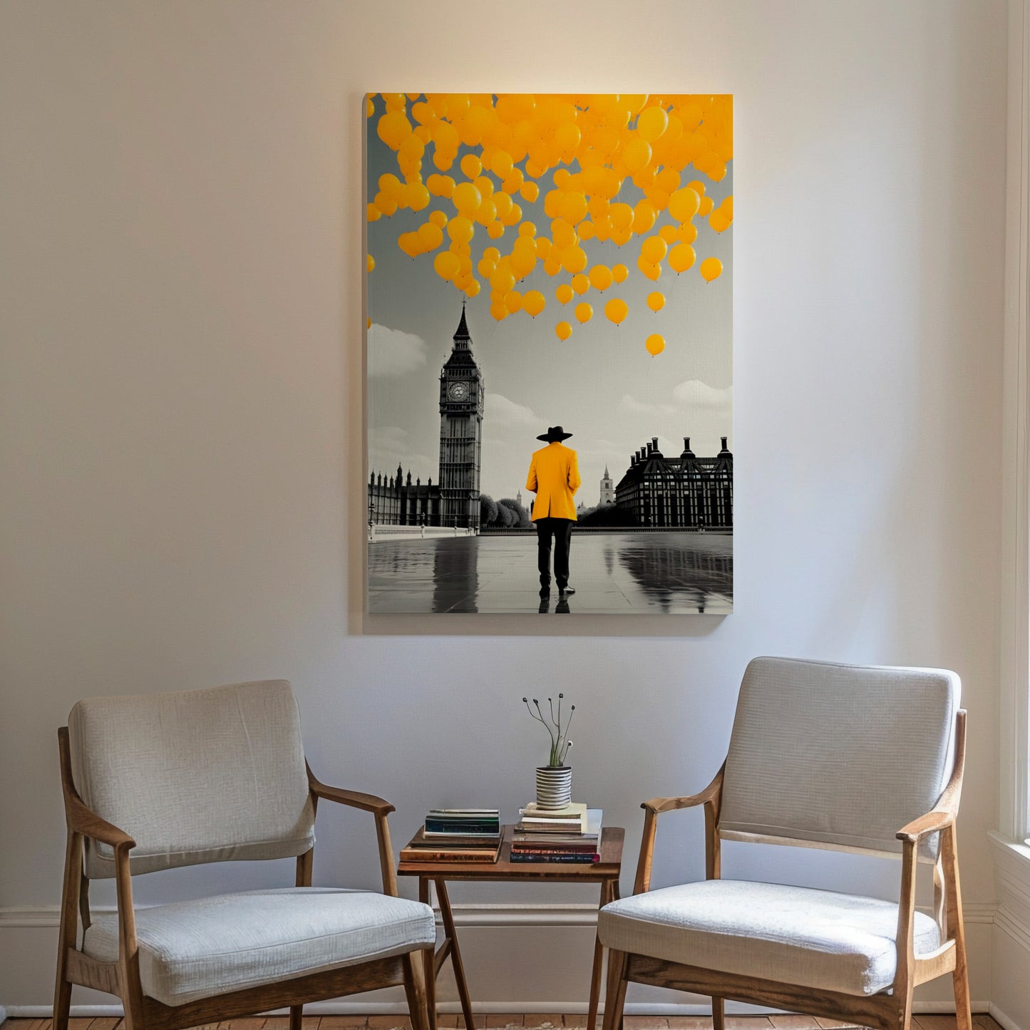 Yellow Balloons Over Big Ben