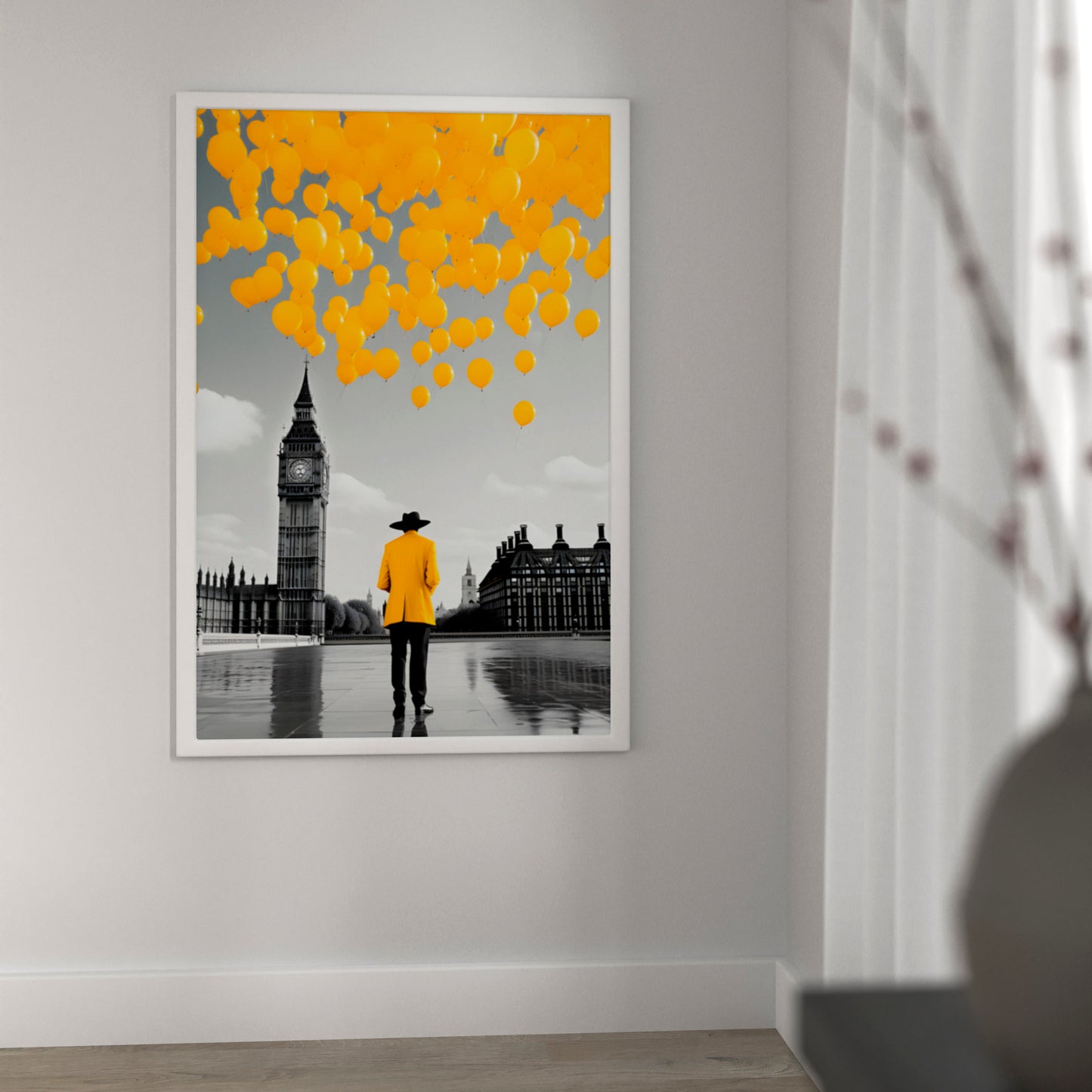 Yellow Balloons Over Big Ben