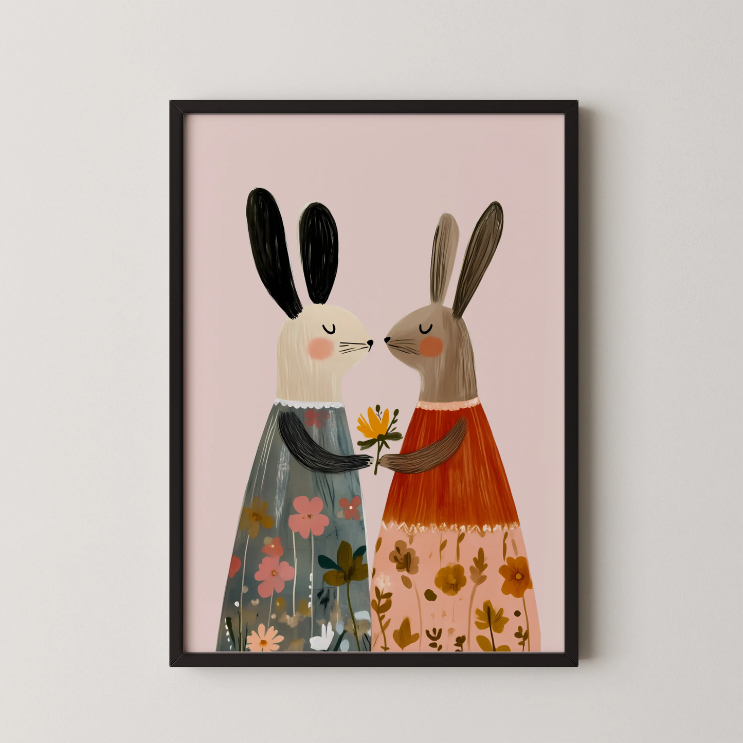 Twin rabbits - Nursery Prints