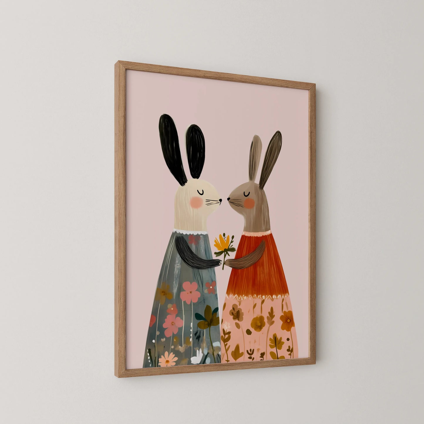 Twin rabbits - Nursery Prints