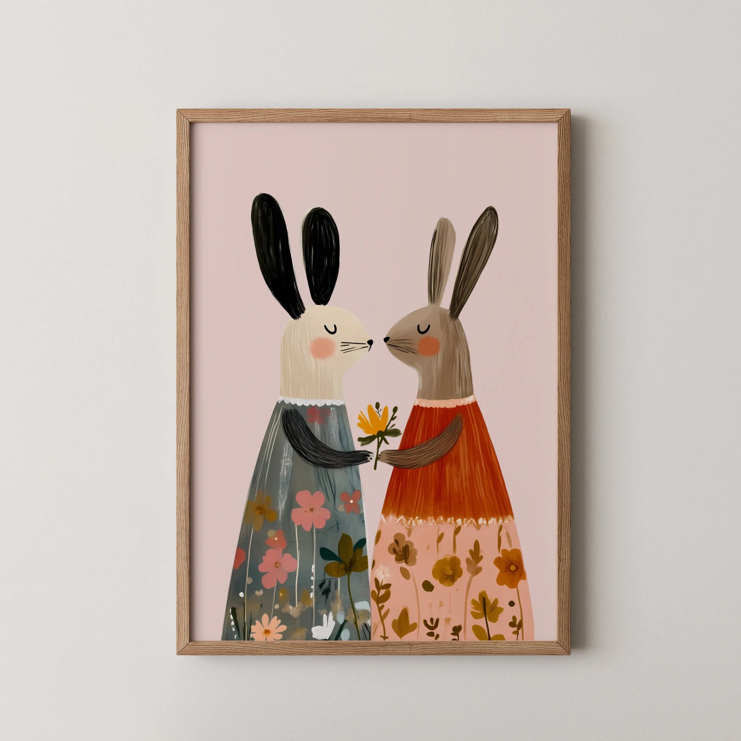 Twin rabbits - Nursery Prints