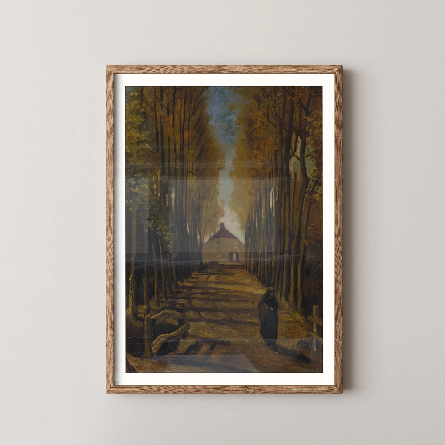 Avenue of Poplars in Autumn by Vincent Van Gogh (1884)