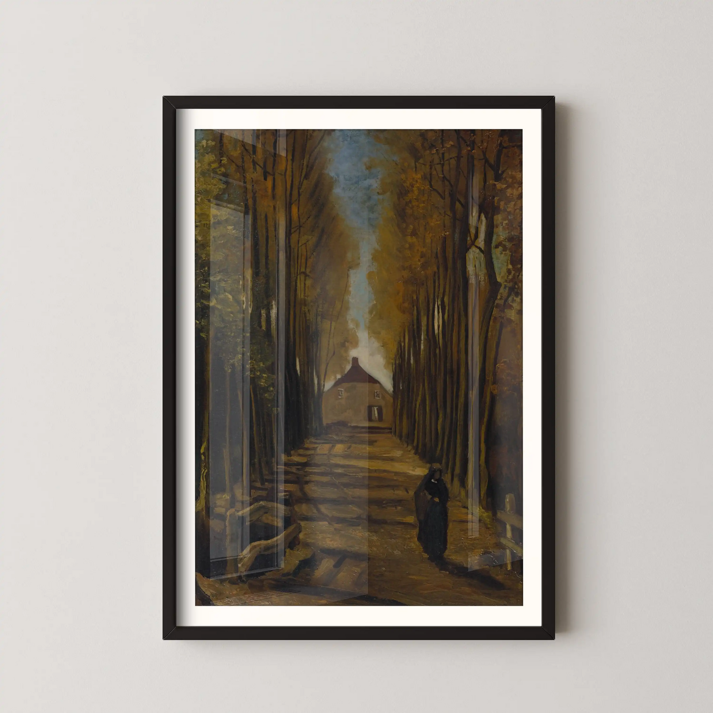 Avenue of Poplars in Autumn by Vincent Van Gogh (1884)