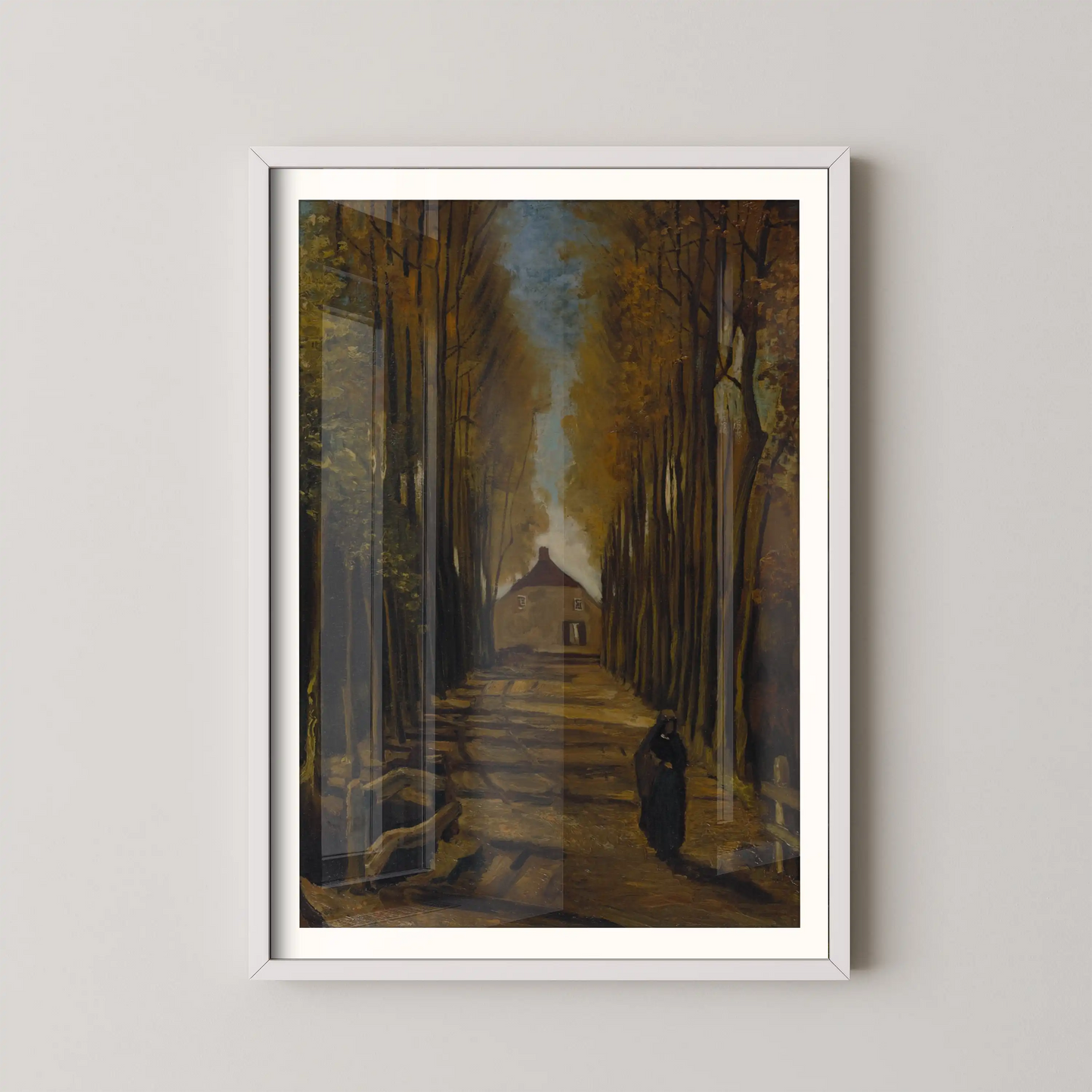 Avenue of Poplars in Autumn by Vincent Van Gogh (1884)
