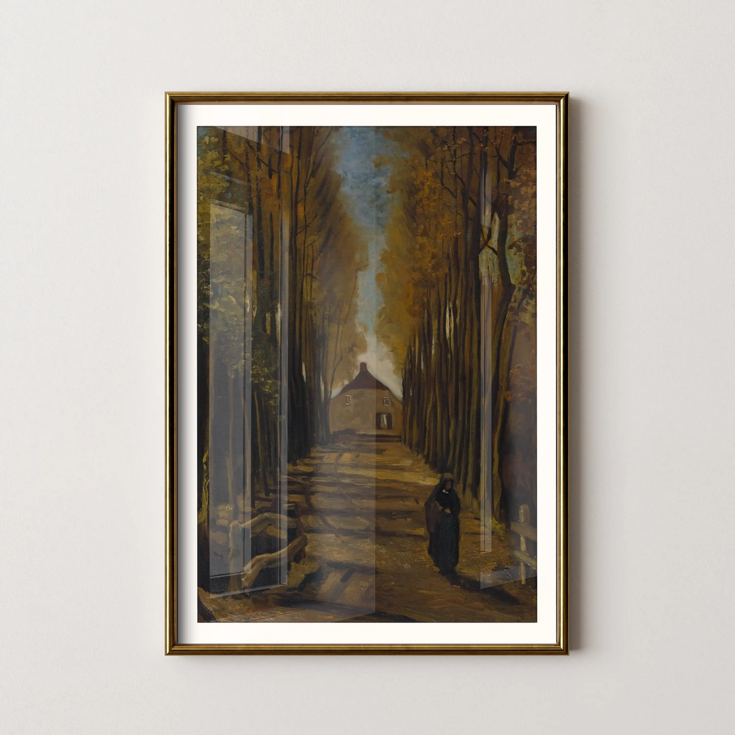 Avenue of Poplars in Autumn by Vincent Van Gogh (1884)