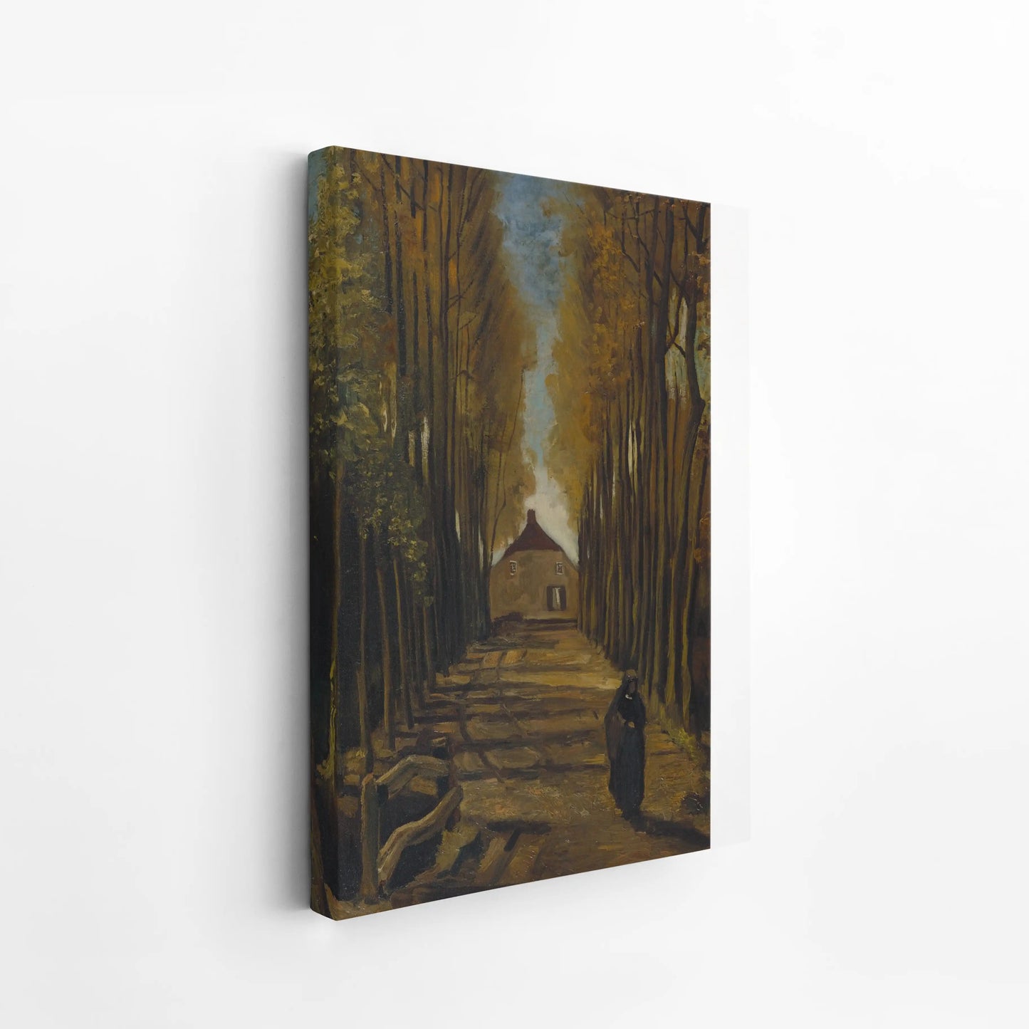 Avenue of Poplars in Autumn by Vincent Van Gogh (1884)
