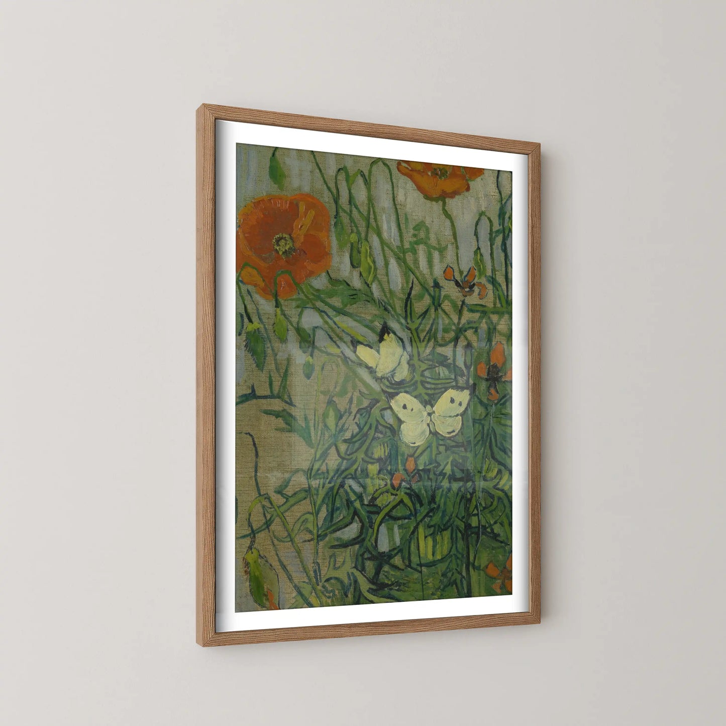 Butterflies and poppies by Van Gogh (1890)