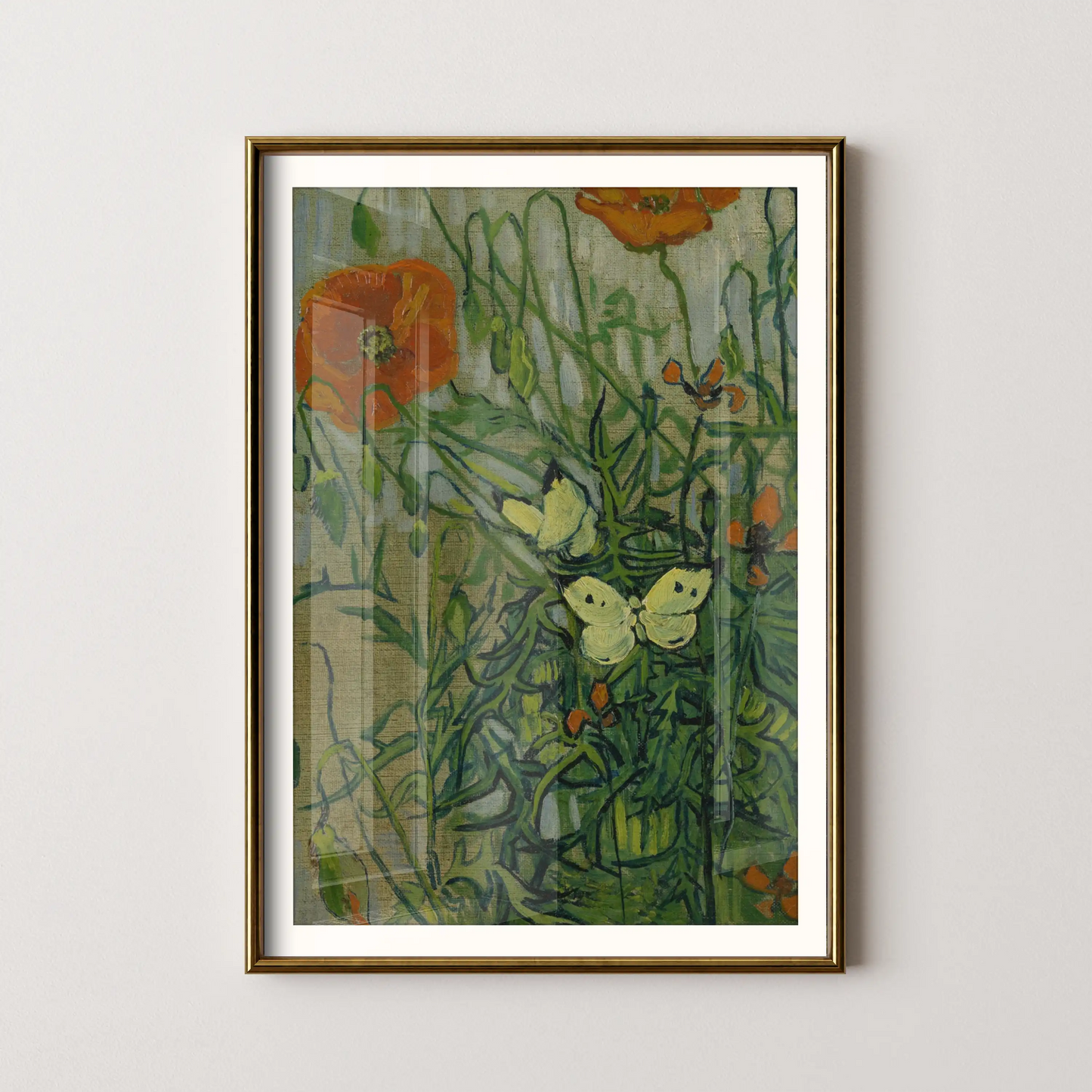 Butterflies and poppies by Van Gogh (1890)