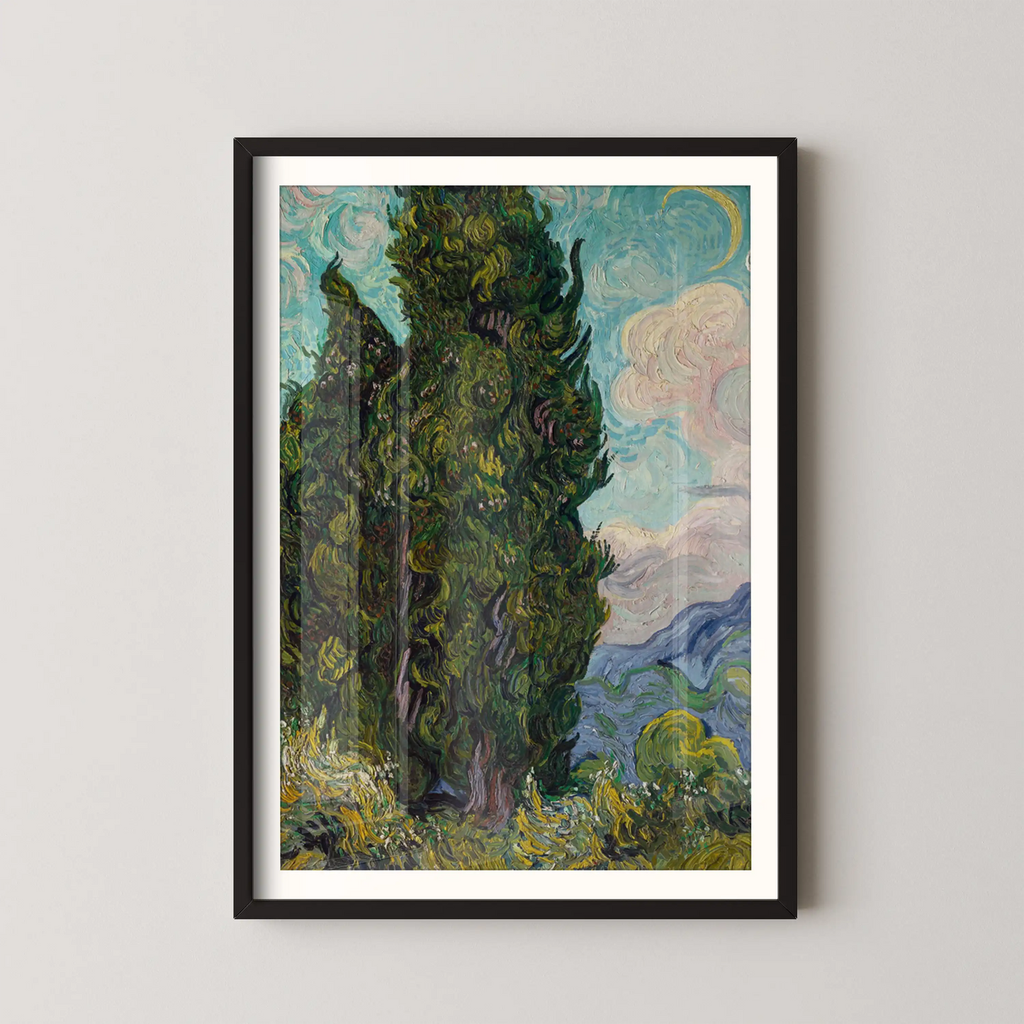 Cypresses by Vincent Van Gogh (1889)