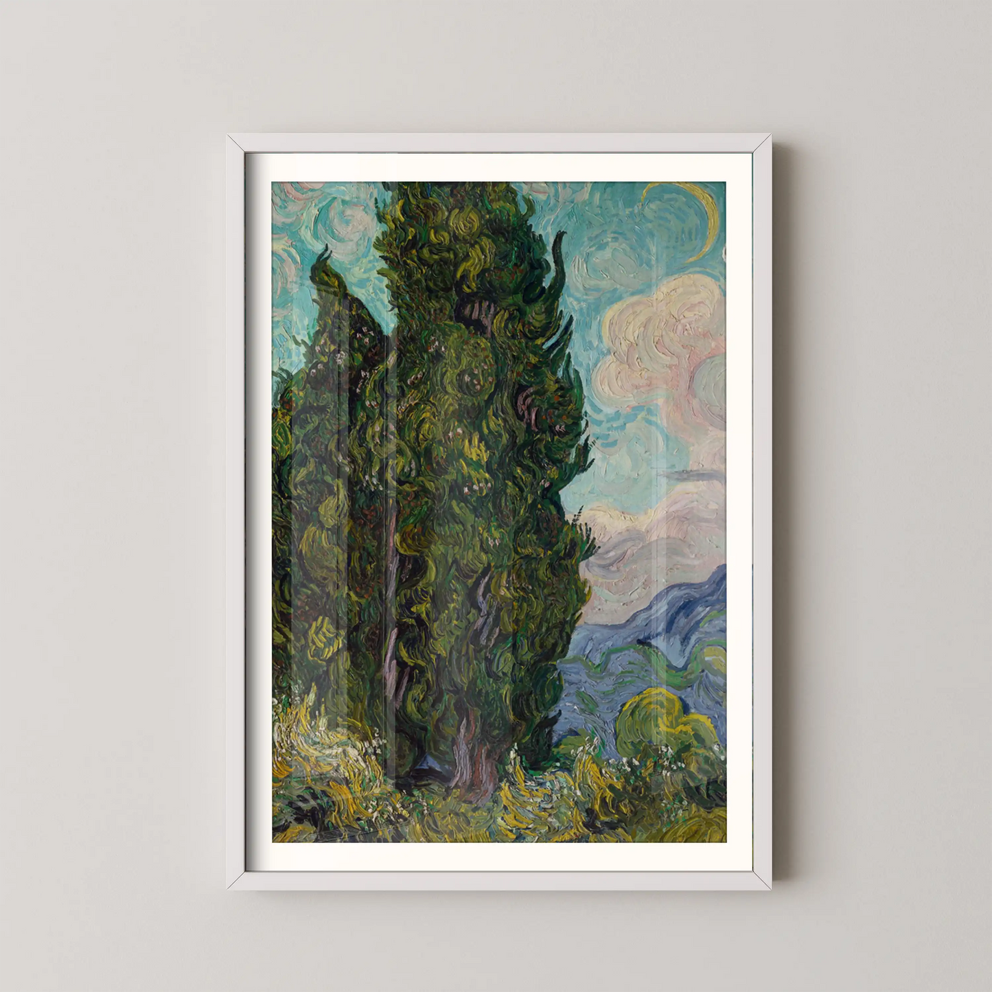Cypresses by Vincent Van Gogh (1889)