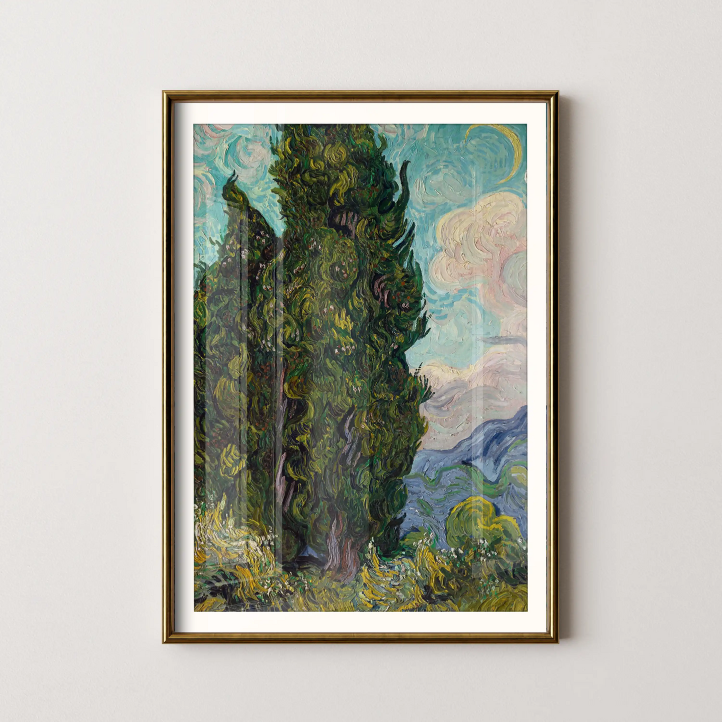 Cypresses by Vincent Van Gogh (1889)