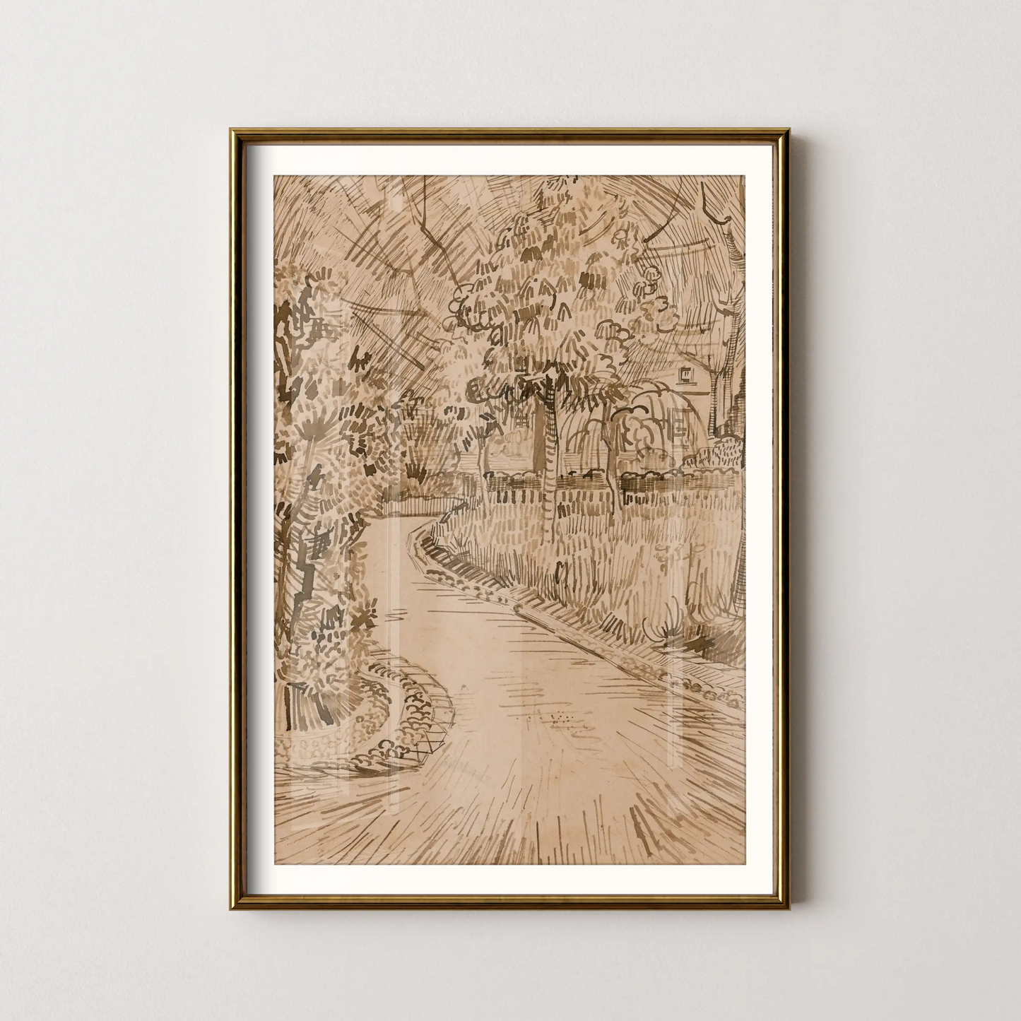 Parc à Arles avec un coin de la Maison Jaune by Vincent Van Gogh (1888)