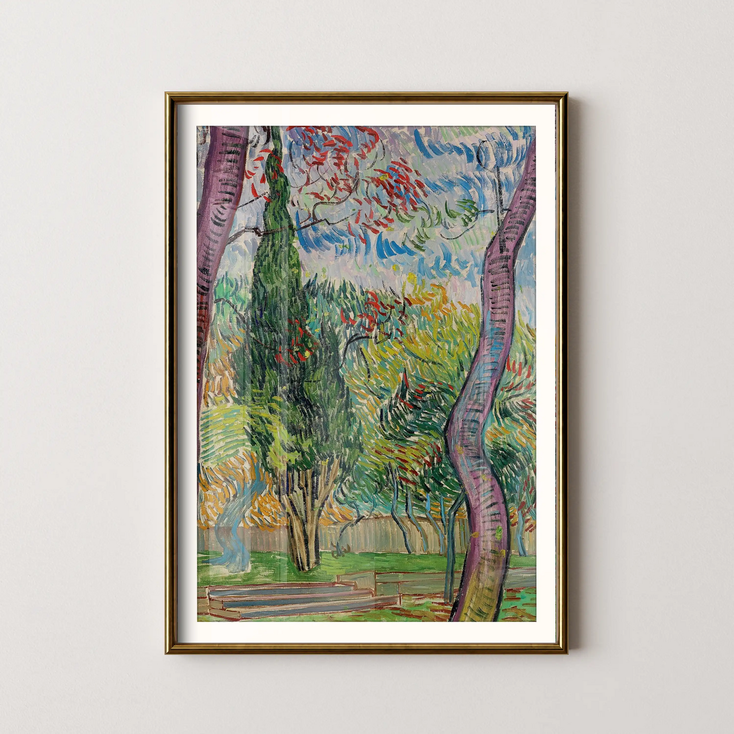 Parc de l’hôpital Saint-Paul by Vincent Van Gogh (1889)