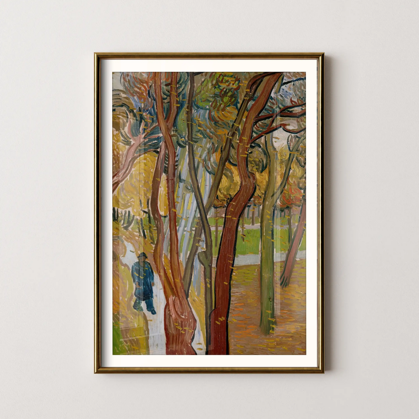 The garden of Saint Paul’s Hospital (`The fall of the leaves’) by Vincent Van Gogh