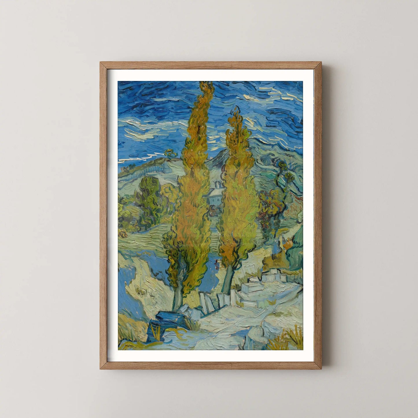 Two Poplars in the Alpilles near Saint-Rémy by Vincent Van Gogh (1889)