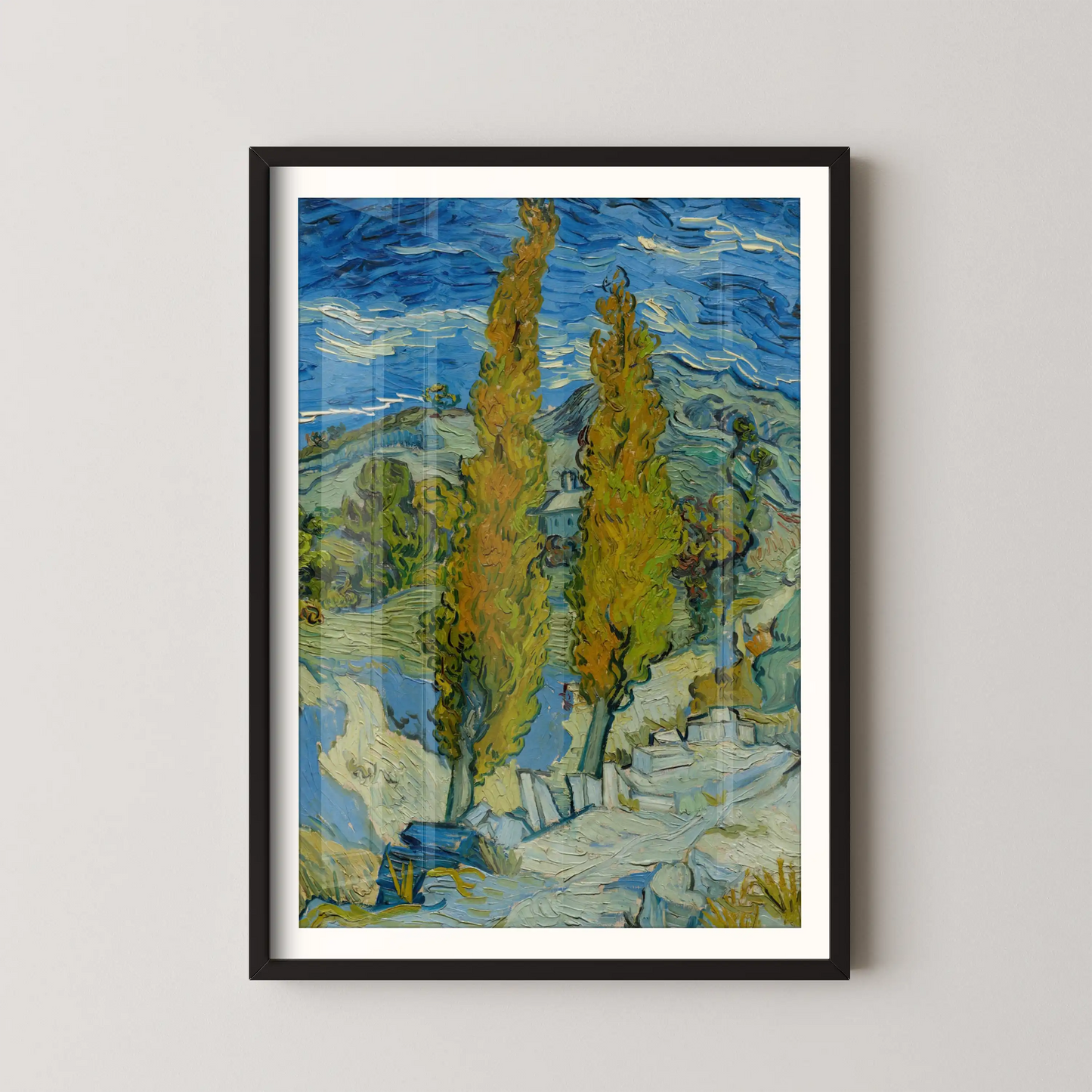 Two Poplars in the Alpilles near Saint-Rémy by Vincent Van Gogh (1889)
