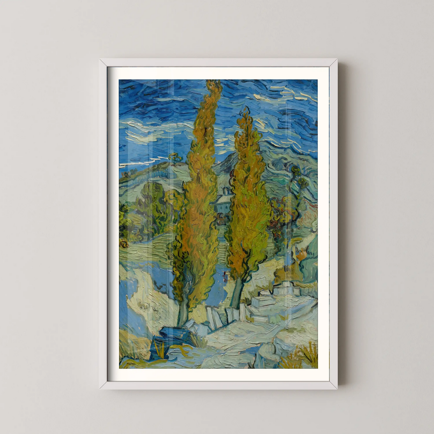 Two Poplars in the Alpilles near Saint-Rémy by Vincent Van Gogh (1889)