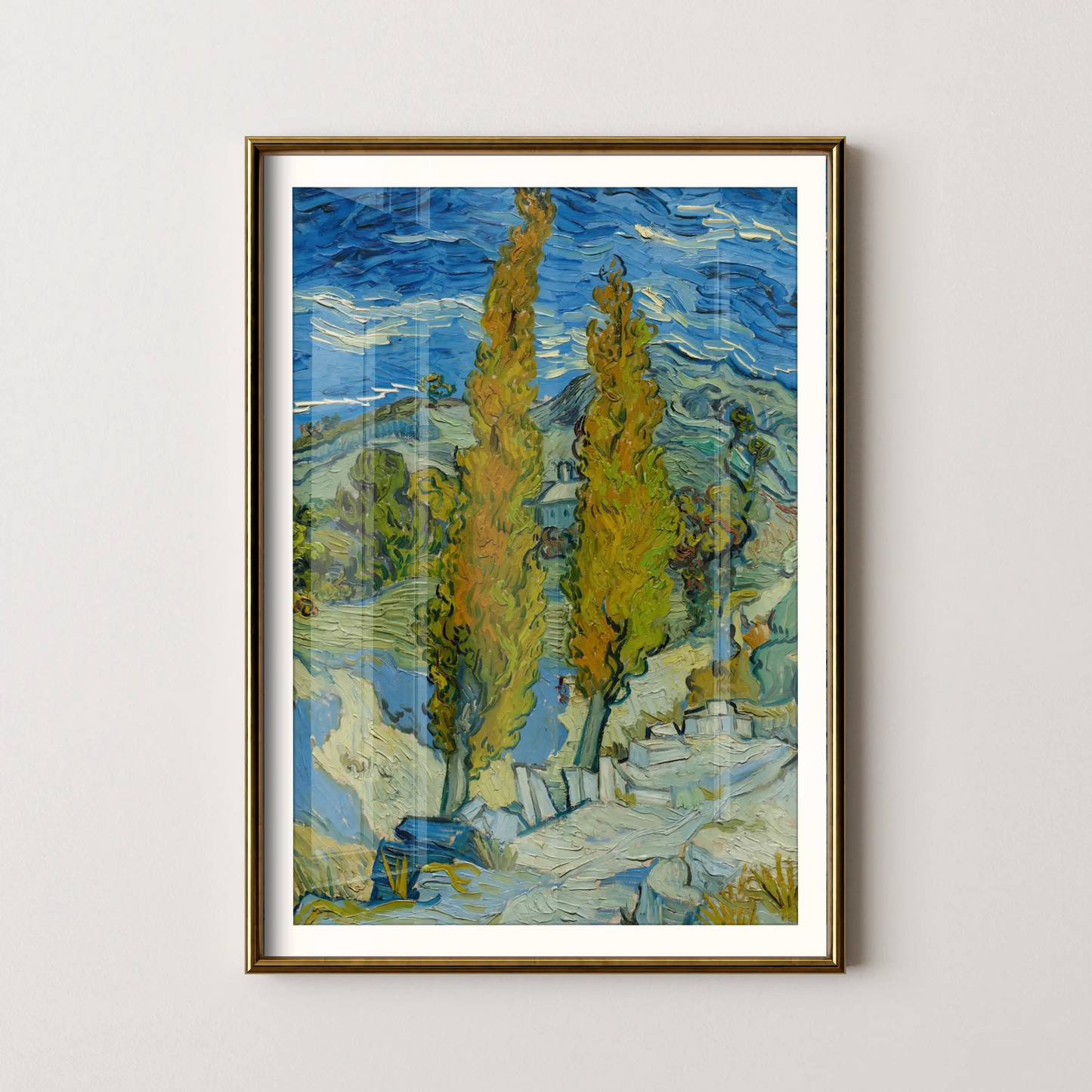 Two Poplars in the Alpilles near Saint-Rémy by Vincent Van Gogh (1889)