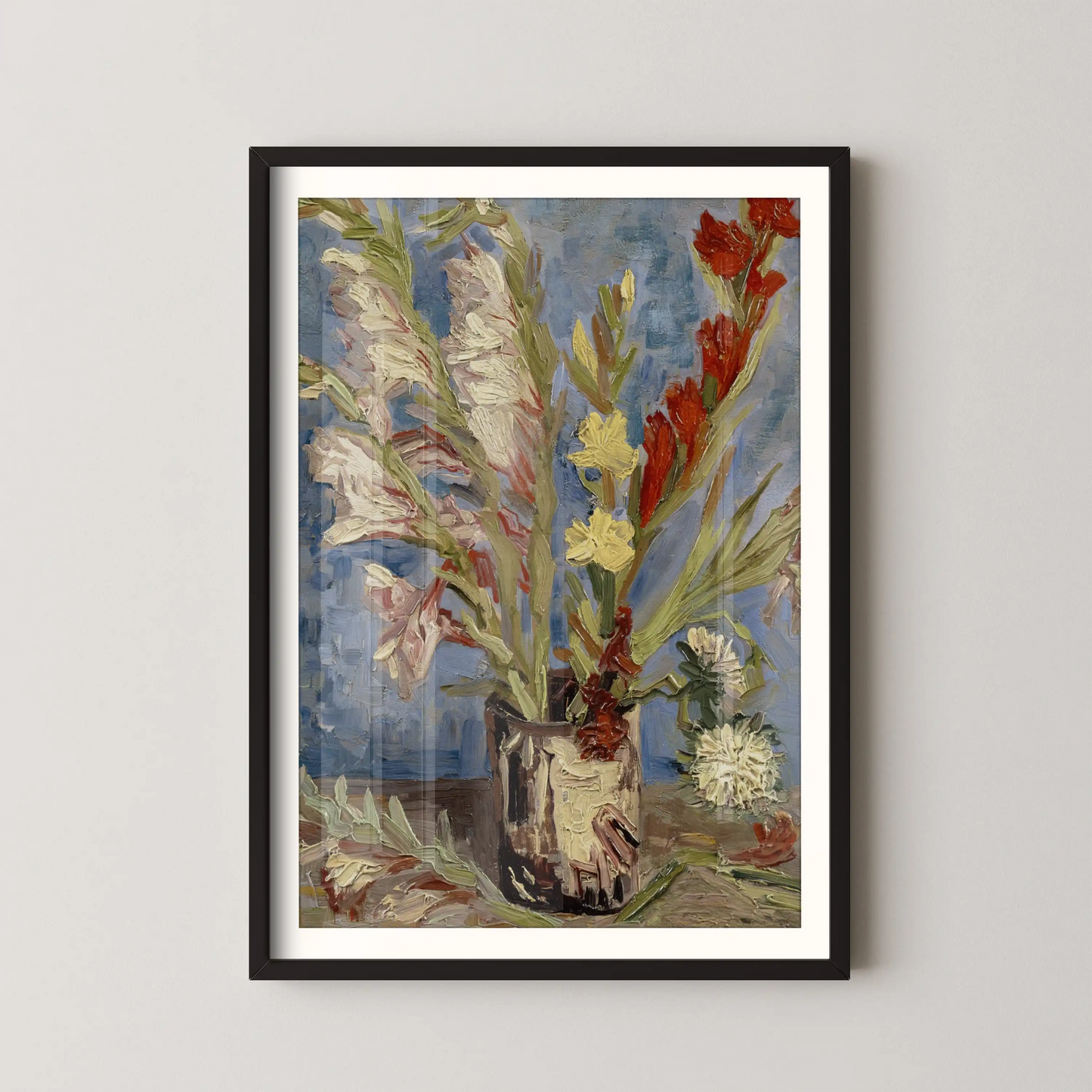 Vase with gladioli and China asters by Vincent Van Gogh (1886)