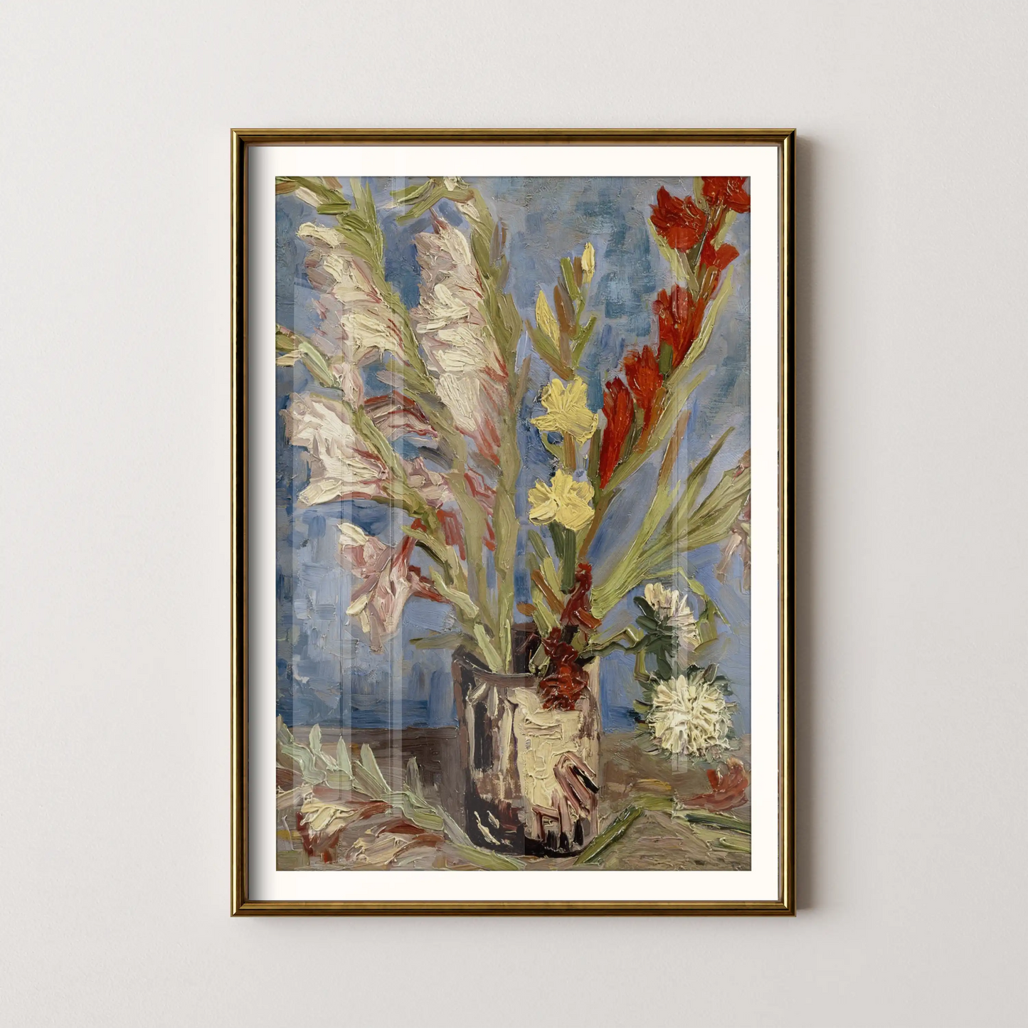 Vase with gladioli and China asters by Vincent Van Gogh (1886)