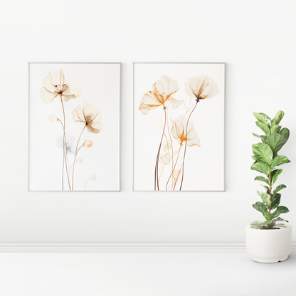 Delicate Botanical Line Art