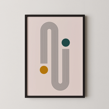Abstract Art Lines I, Mid Century Modern, Wall Painting