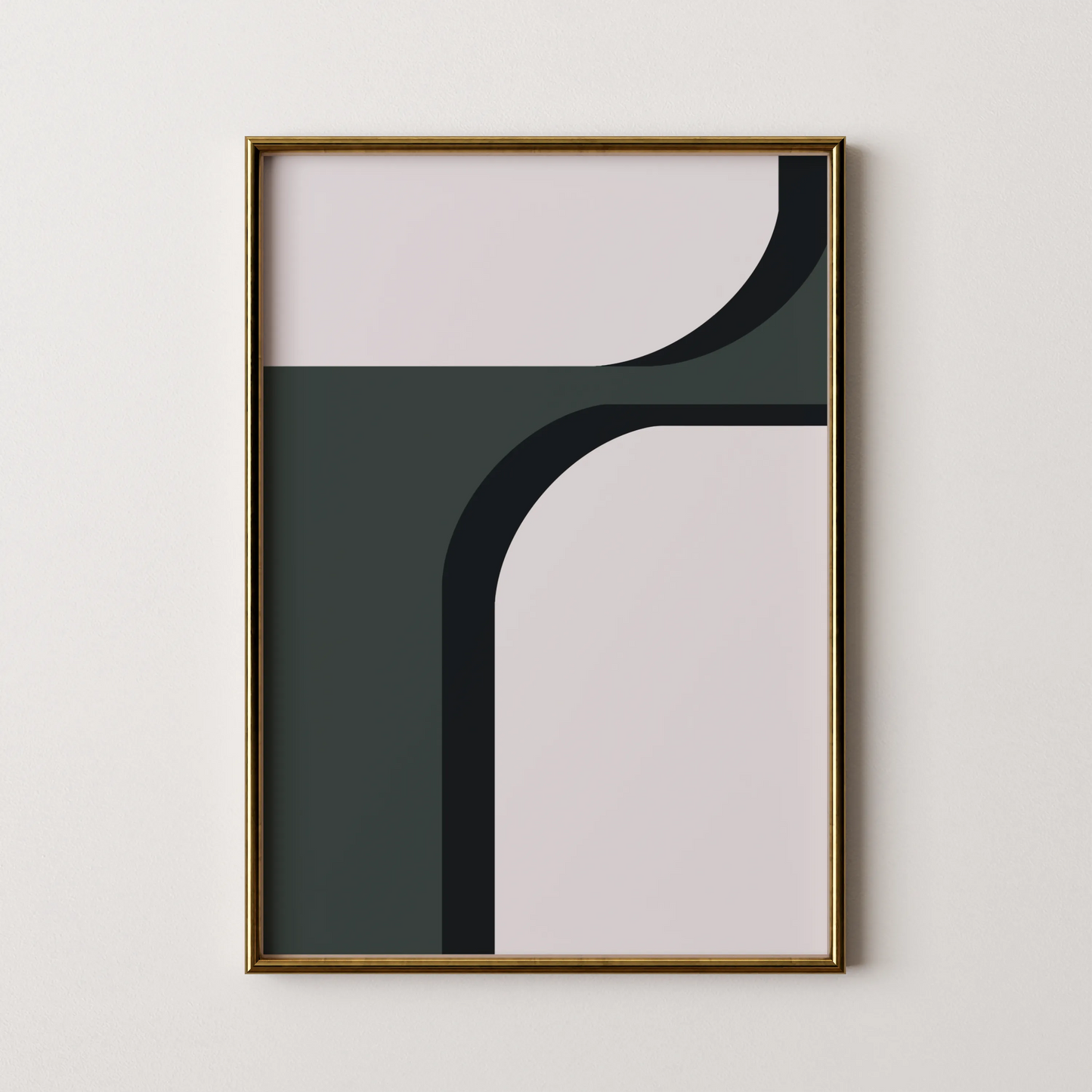 Abstract Black & Green, Mid Century Modern, Wall Art