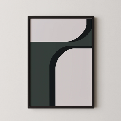 Abstract Black & Green, Mid Century Modern, Wall Art