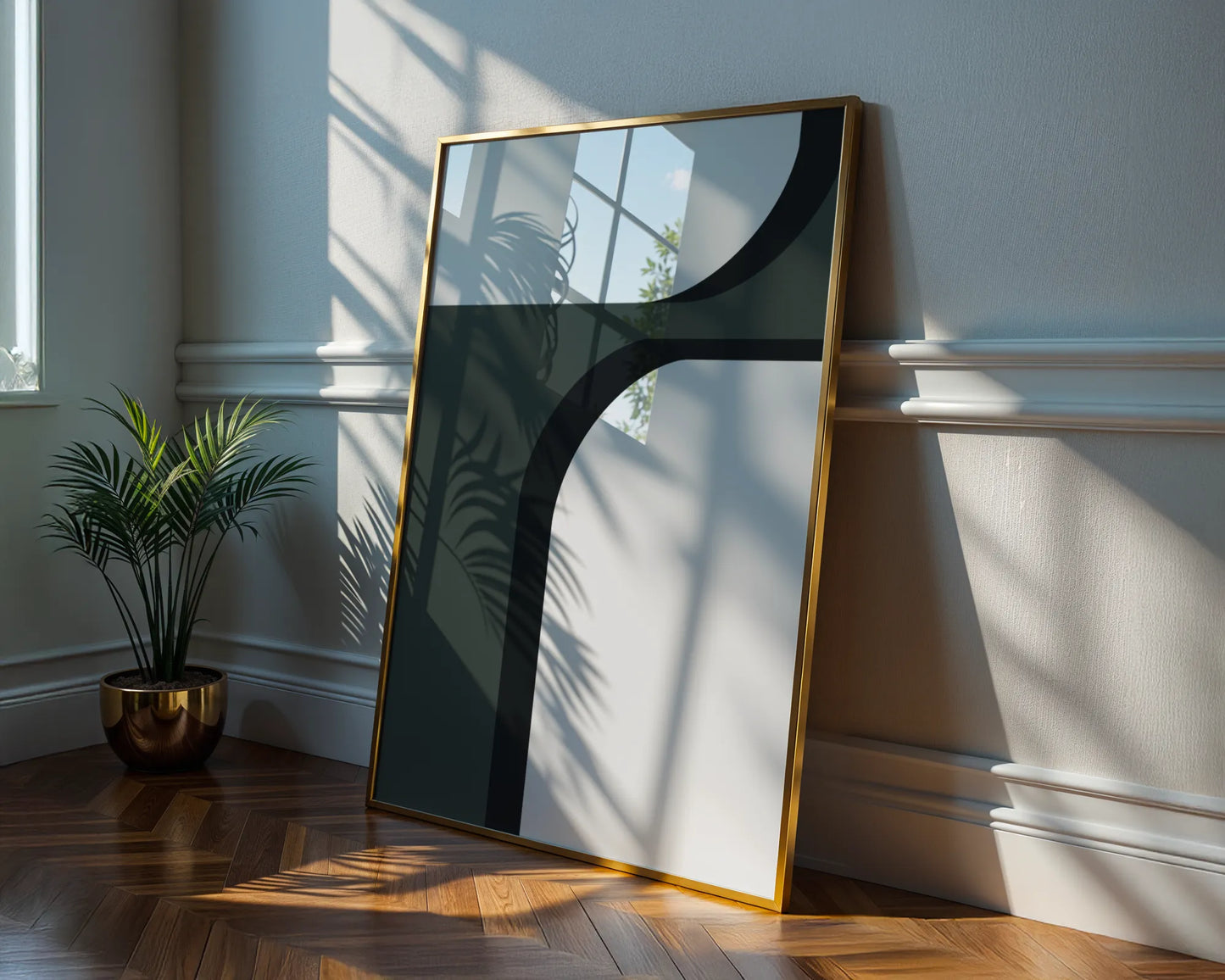 Abstract Black & Green, Mid Century Modern, Wall Art