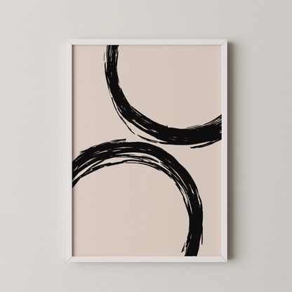 Abstract Black & White Lines II, Mid Century Modern, Wall Art