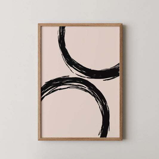 Abstract Black & White Lines II, Mid Century Modern, Wall Art
