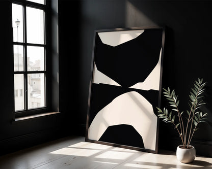 Abstract Black & White, Mid Century Modern, Wall Art