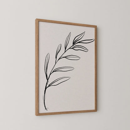 Abstract Branch, Black & White, Mid Century Modern