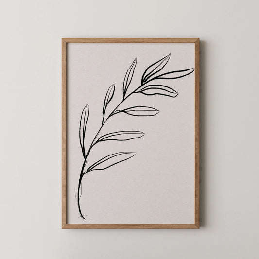 Abstract Branch, Black & White, Mid Century Modern